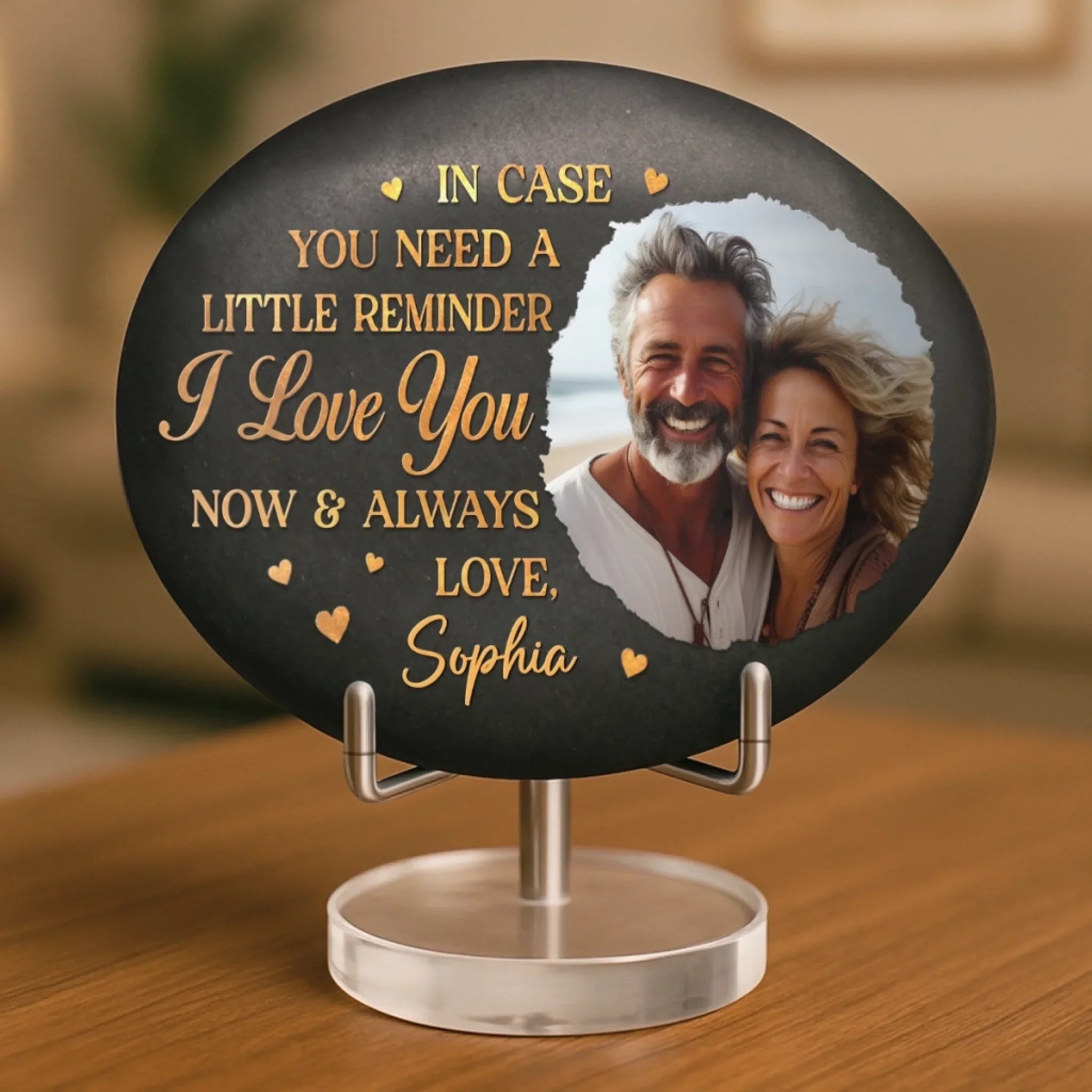 Custom Photo Printed Rock - Personalized Anniversary Wedding Gifts For Husband And Wife, Him And Her - Loved More Than Words