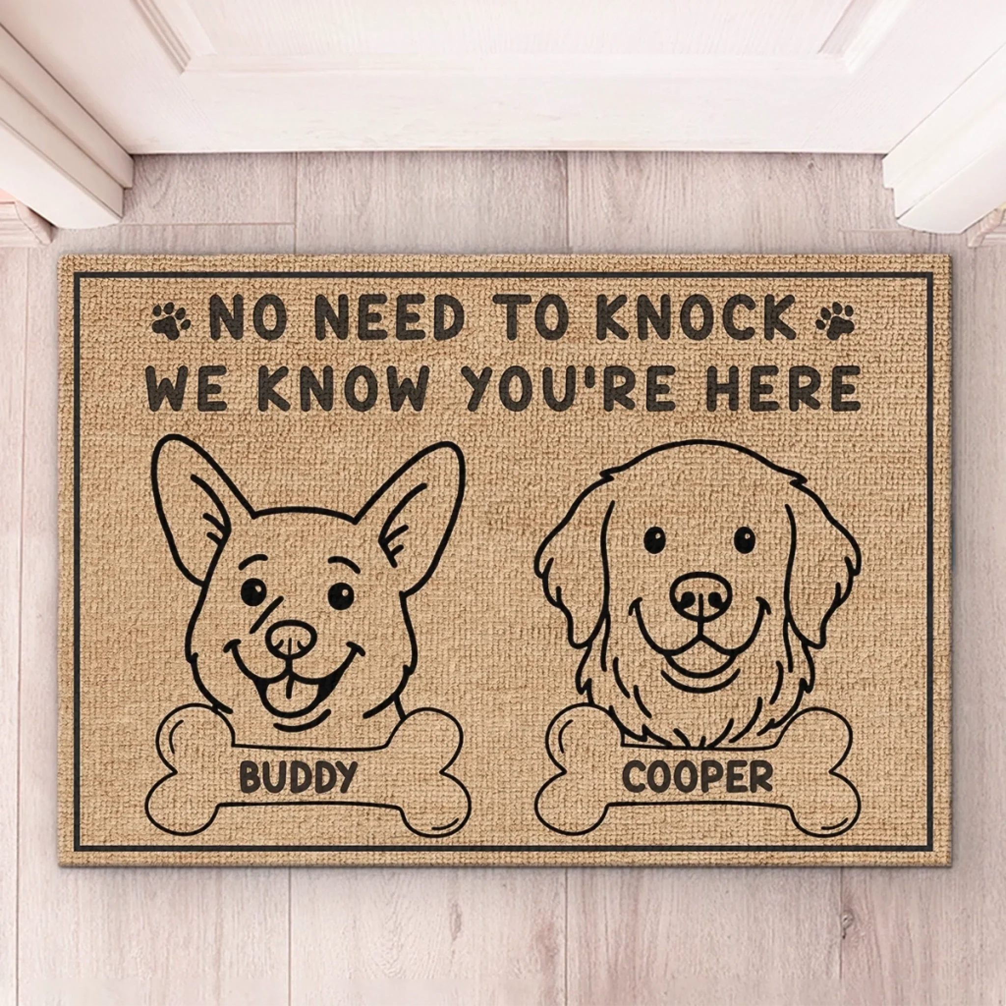Custom Home Decor Decorative Mat - Personalized Birthday Gifts For Dog Lovers, Dog Dad And Mom - Welcome To The Bark Zone