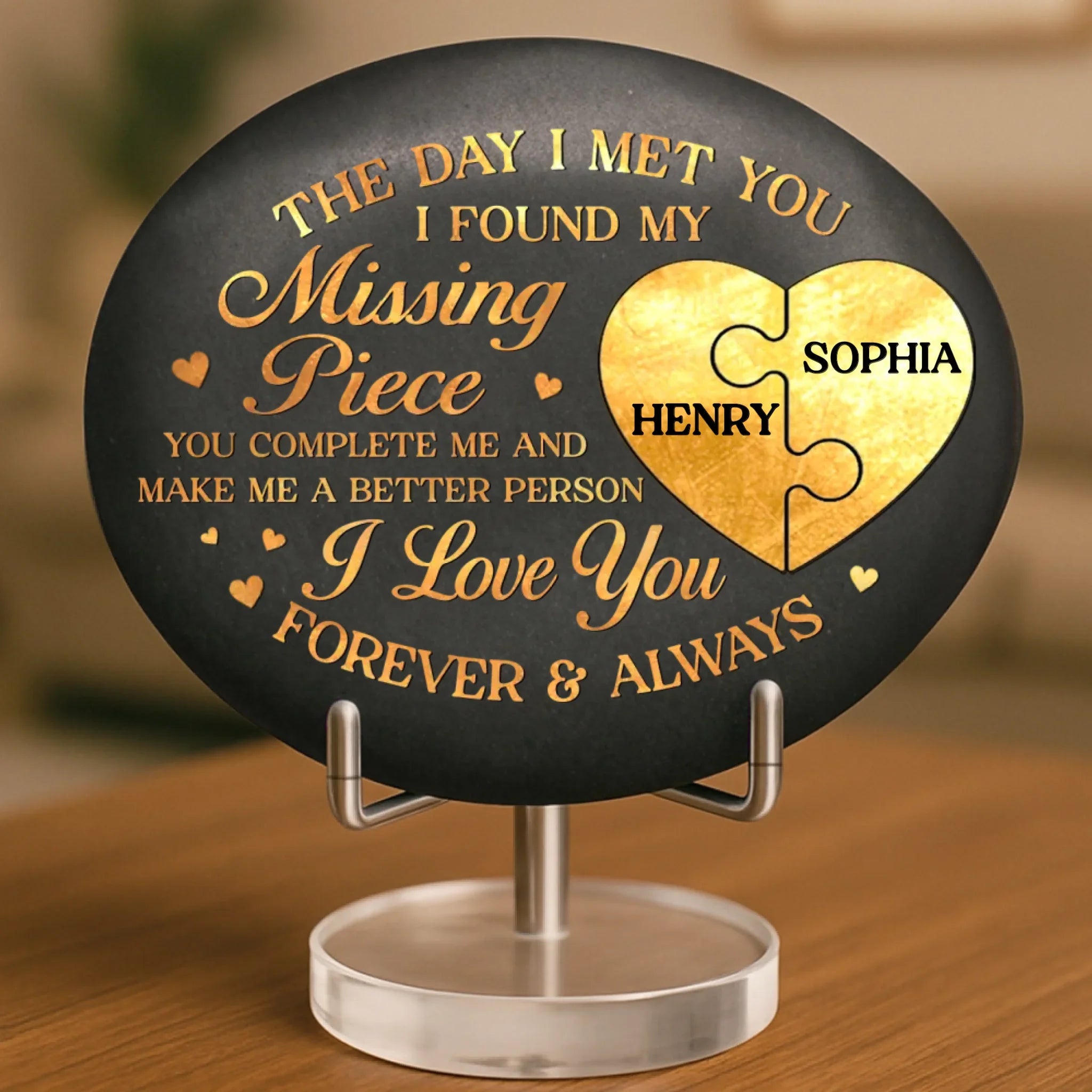 Custom Photo Printed Rock - Personalized Anniversary Wedding Gifts For Husband And Wife, Him And Her - Love That Time Honors