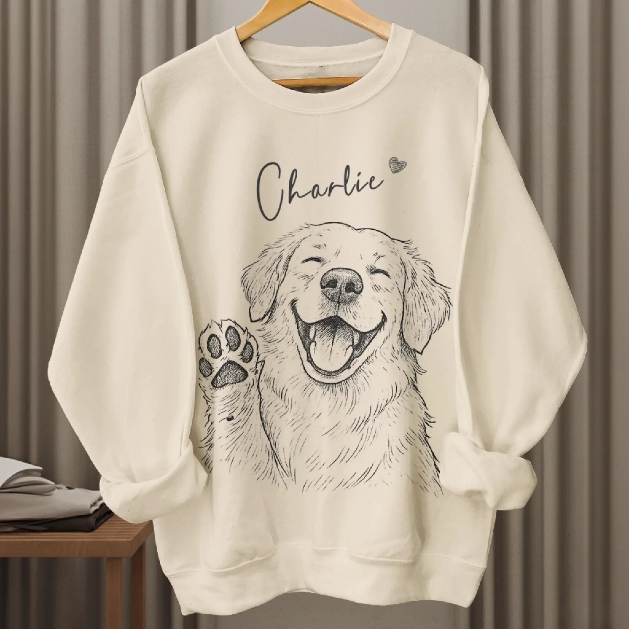 Custom Photo Unisex Sweatshirt, Hoodie With Design On Sleeve - Personalized Birthday Gifts For Dog Cat Lovers, Dog Dad And Mom, Cat Owners - Heart Full Of Dog Moments