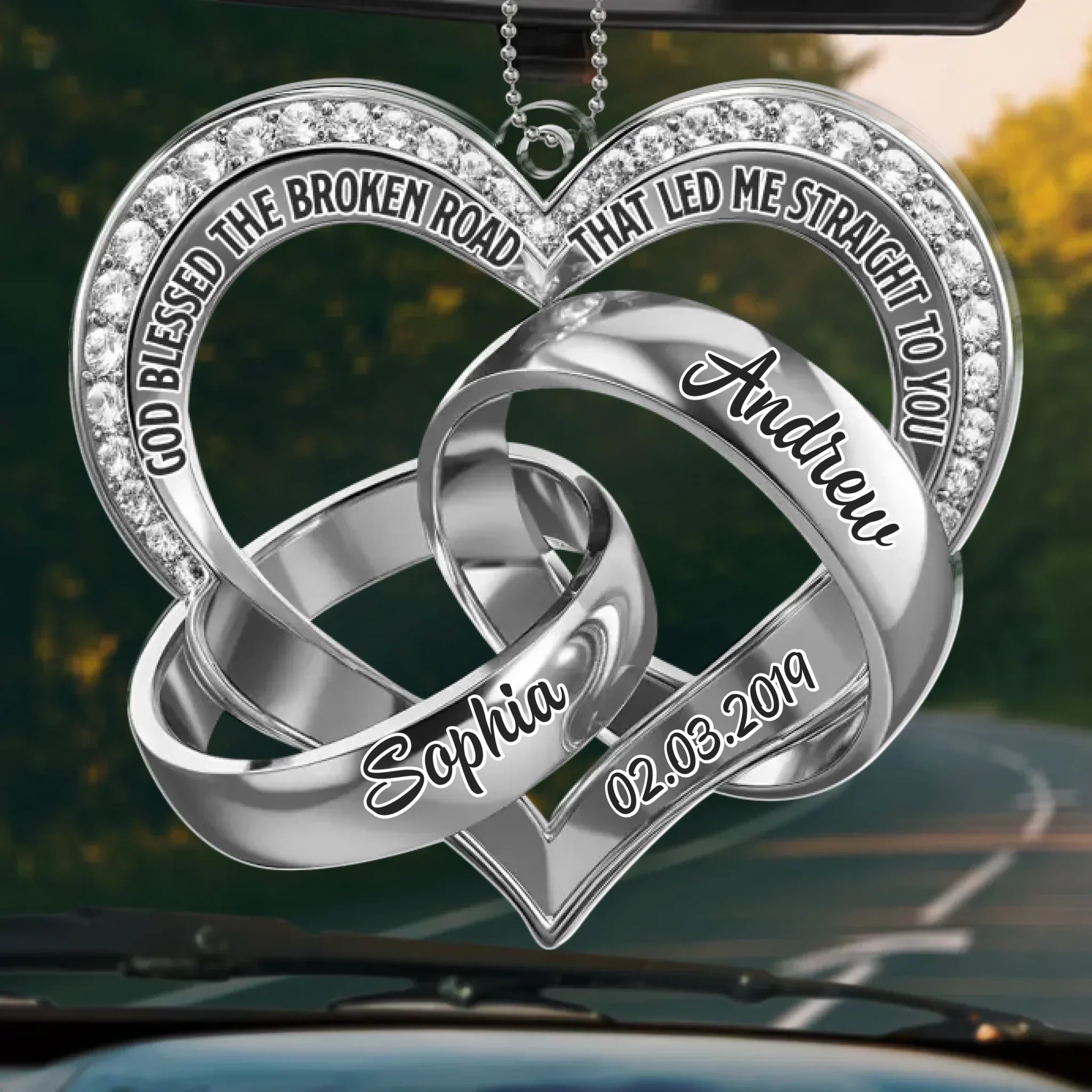 Custom Acrylic Car Ornament - Personalized Anniversary Wedding Gifts For Husband And Wife, Him And Her - Yours In Every Way