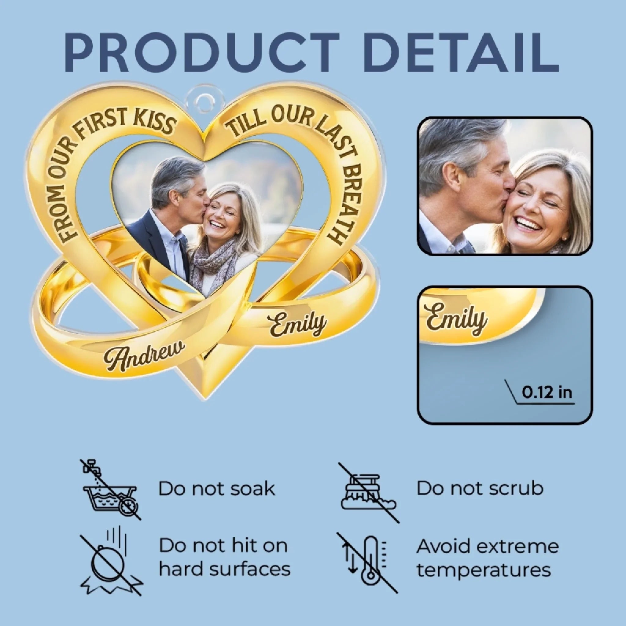 Custom Photo Acrylic Car Ornament - Personalized Anniversary Wedding Gifts For Husband And Wife, Him And Her - Loving You Comes Easy