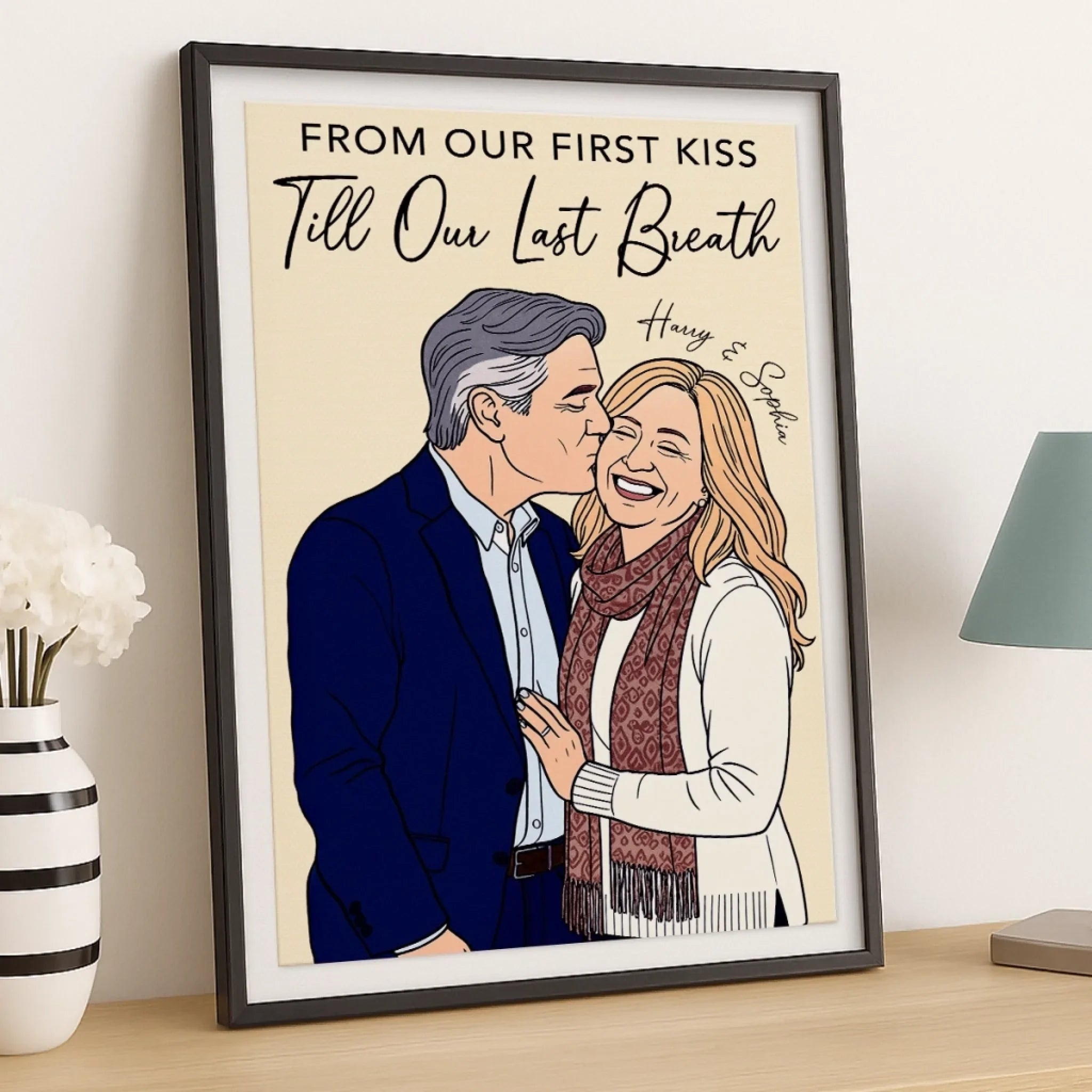 Custom Photo Vertical Poster - Personalized Anniversary Wedding Gifts For Husband And Wife, Him And Her - Together Feels Like Magic