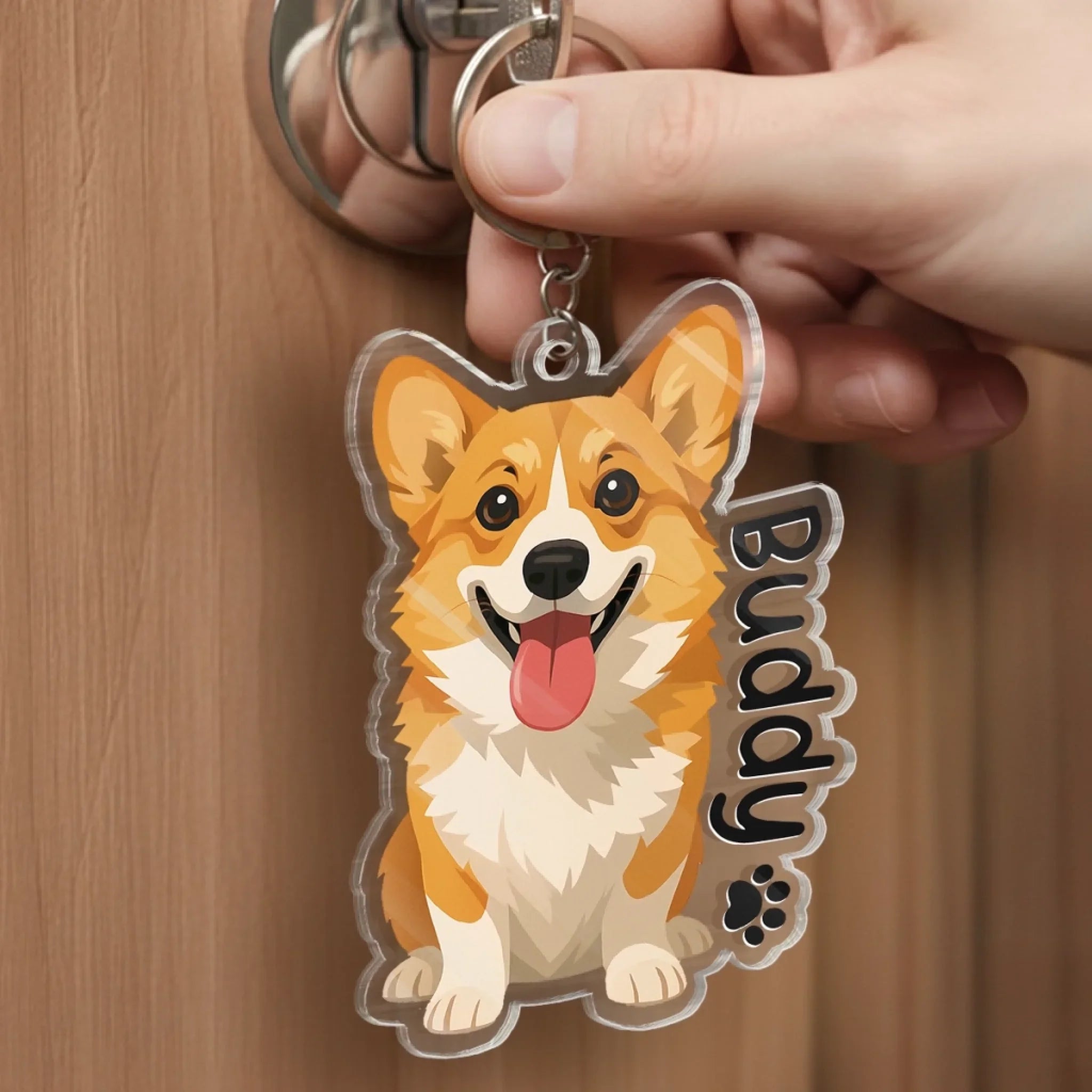 Custom Photo Shaped Acrylic Keychain - Personalized Birthday Gifts For Dog Cat Lovers, Dog Dad And Mom, Cat Owners - Carry Your Best Friend Everywhere