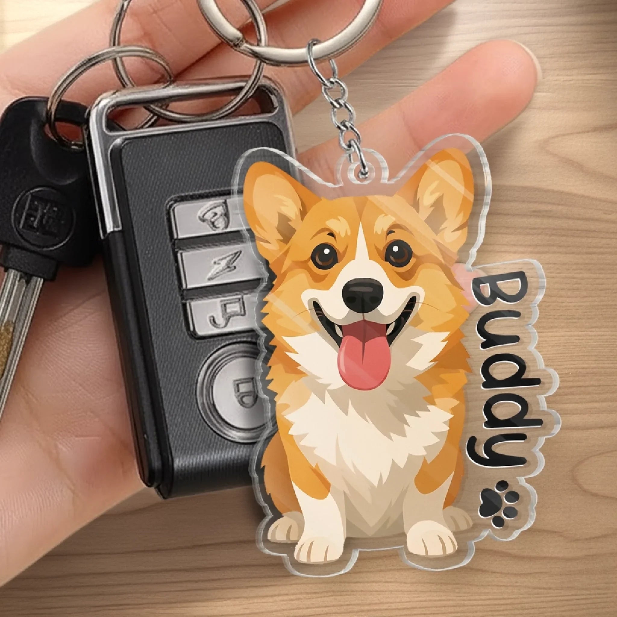 Custom Photo Shaped Acrylic Keychain - Personalized Birthday Gifts For Dog Cat Lovers, Dog Dad And Mom, Cat Owners - Carry Your Best Friend Everywhere