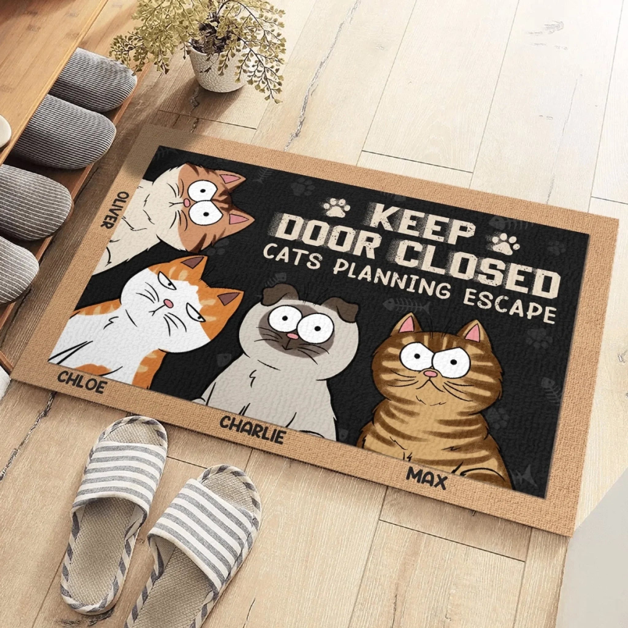 Custom Home Decor Decorative Mat - Personalized Birthday Gifts For Cat Lovers, Cat Mom And Dad - Beware Of Cat Attitude
