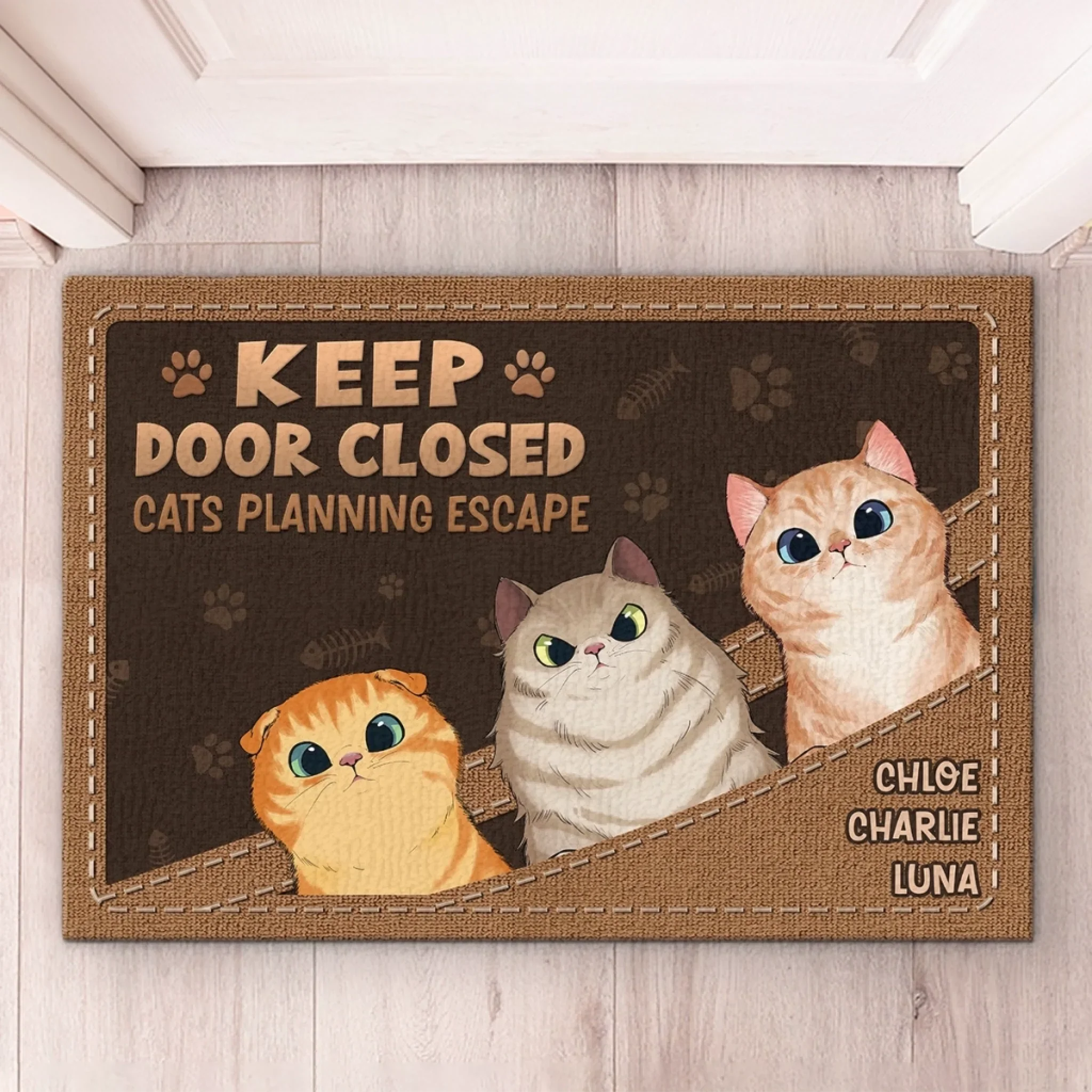 Custom Home Decor Decorative Mat - Personalized Birthday Gifts For Cat Lovers, Cat Mom And Dad - Love At First Purr