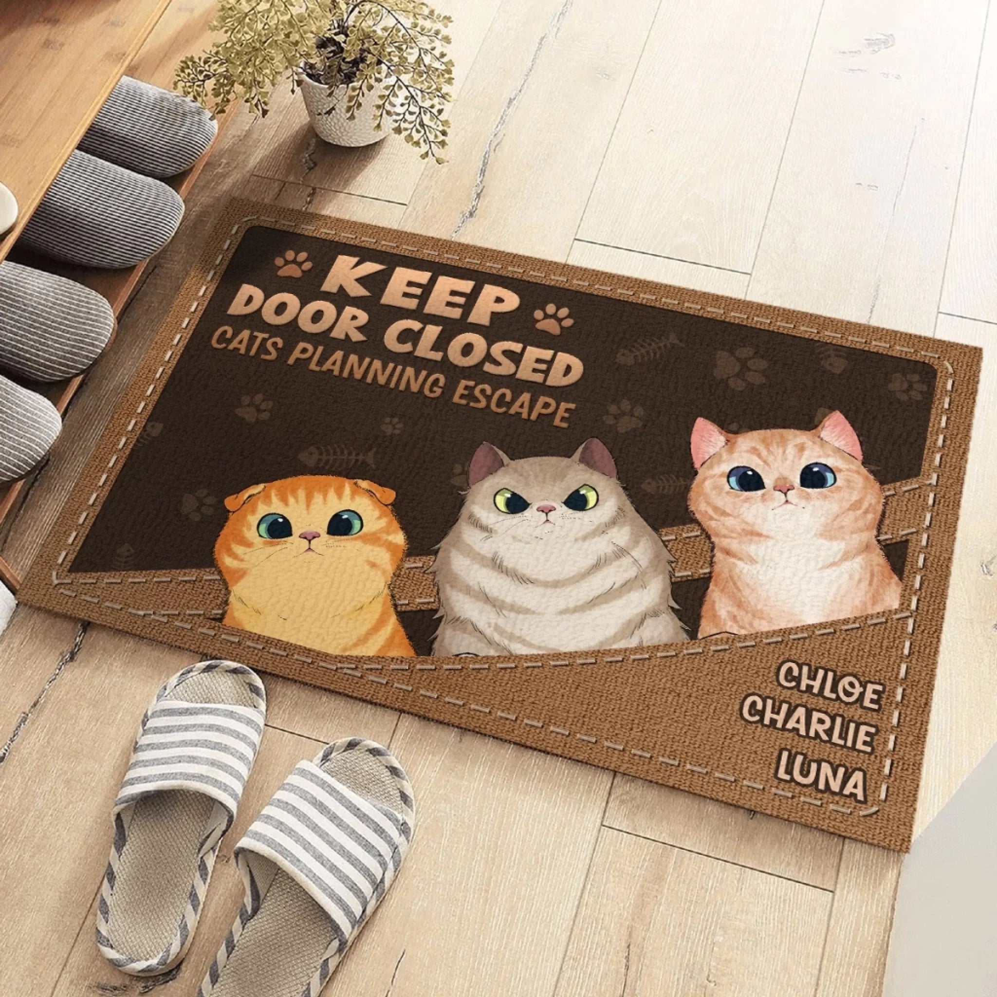 Custom Home Decor Decorative Mat - Personalized Birthday Gifts For Cat Lovers, Cat Mom And Dad - Love At First Purr