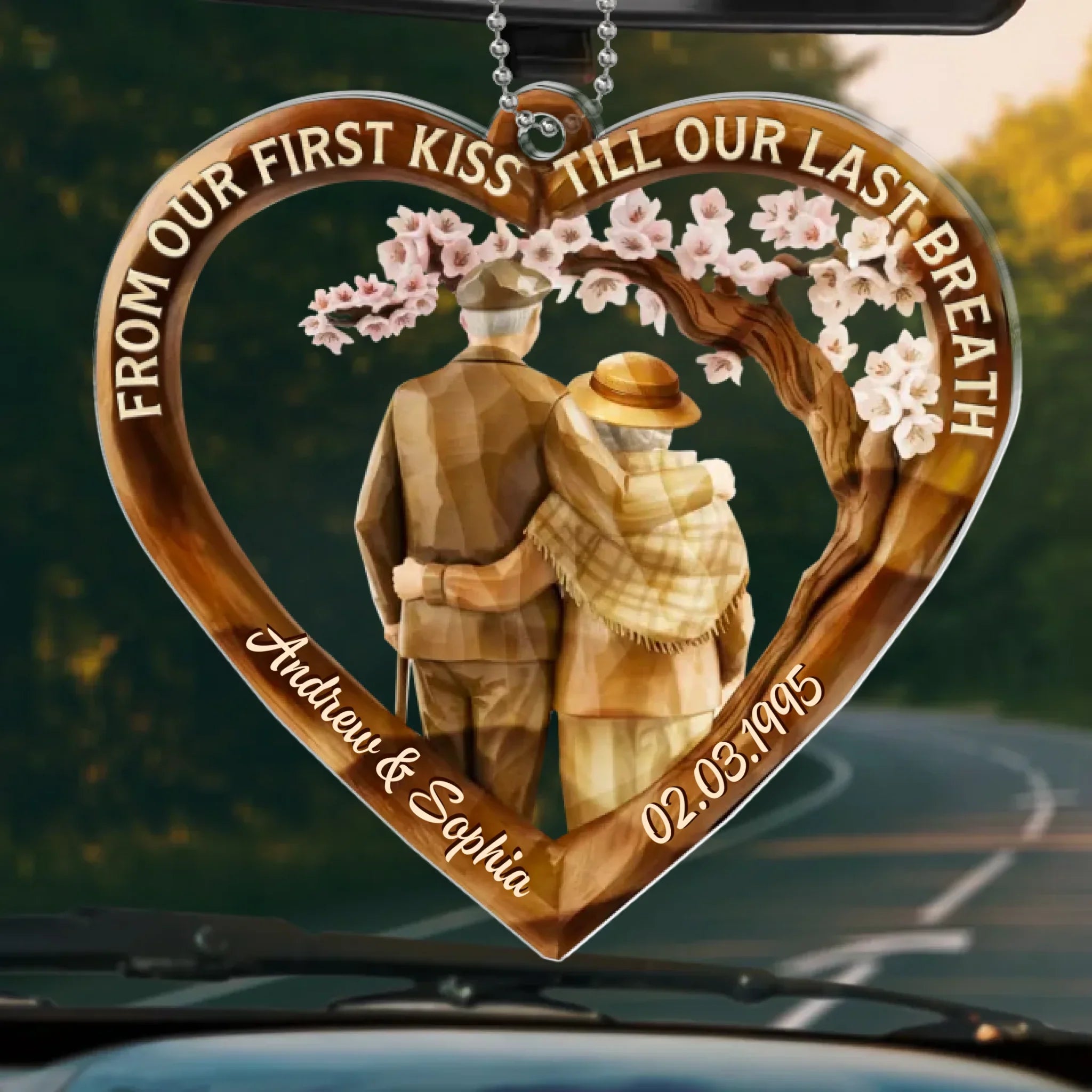 Custom Acrylic Car Ornament - Personalized Anniversary Wedding Gifts For Husband And Wife, Him And Her - You Are My Safe Place