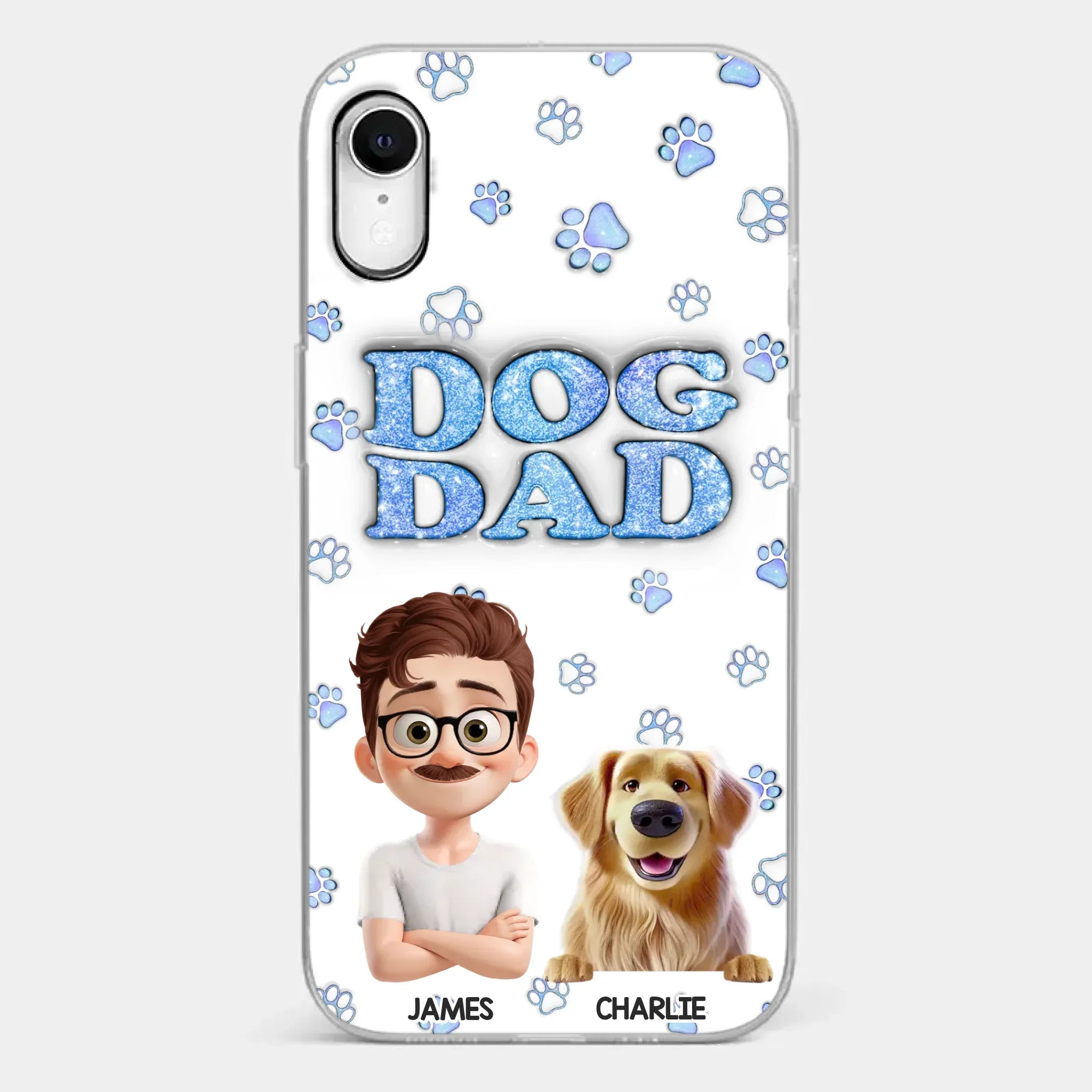 Custom 3D Inflated Effect Printed Clear Phone Case - Personalized Birthday Gifts For Dog Lovers, Dog Dad And Mom - Life Feels Warmer With Pets