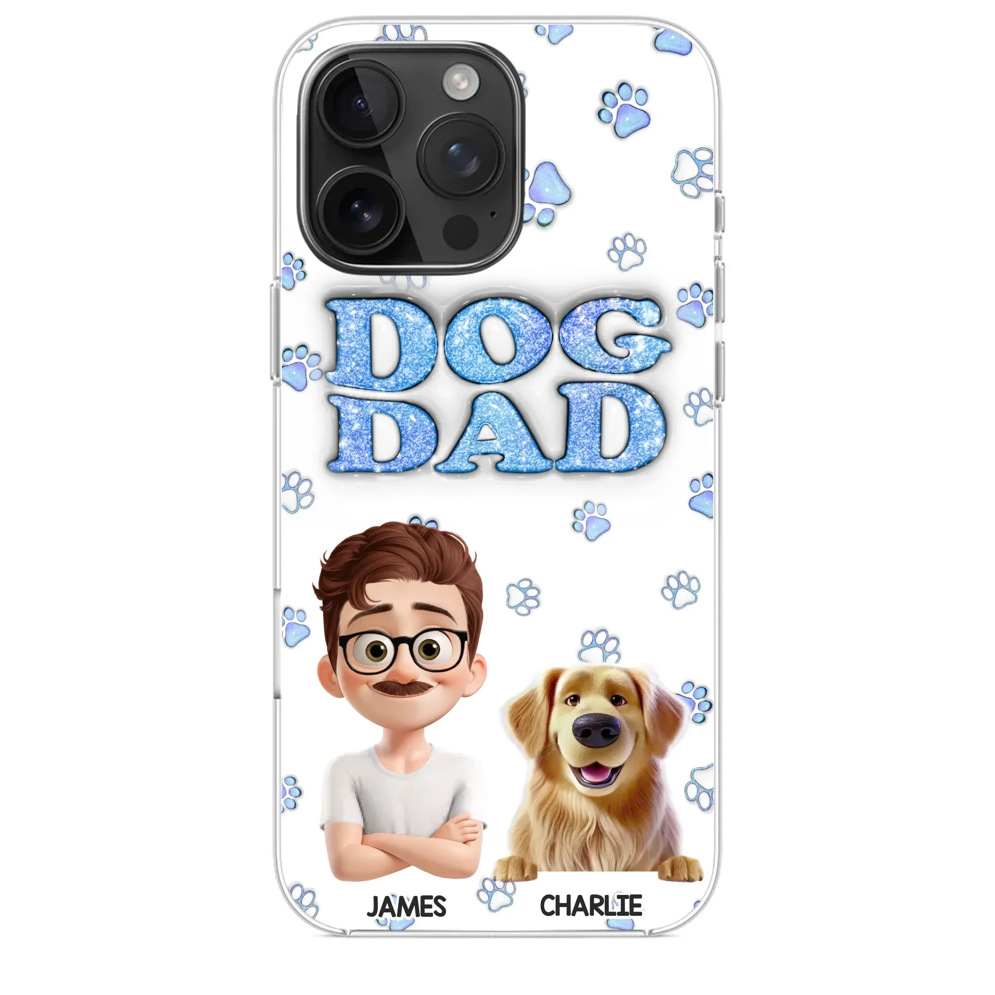 Custom 3D Inflated Effect Printed Clear Phone Case - Personalized Birthday Gifts For Dog Lovers, Dog Dad And Mom - Life Feels Warmer With Pets