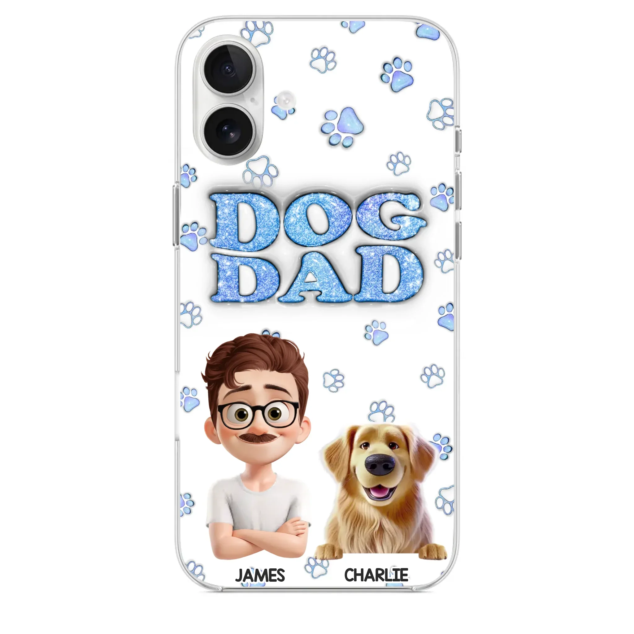 Custom 3D Inflated Effect Printed Clear Phone Case - Personalized Birthday Gifts For Dog Lovers, Dog Dad And Mom - Life Feels Warmer With Pets