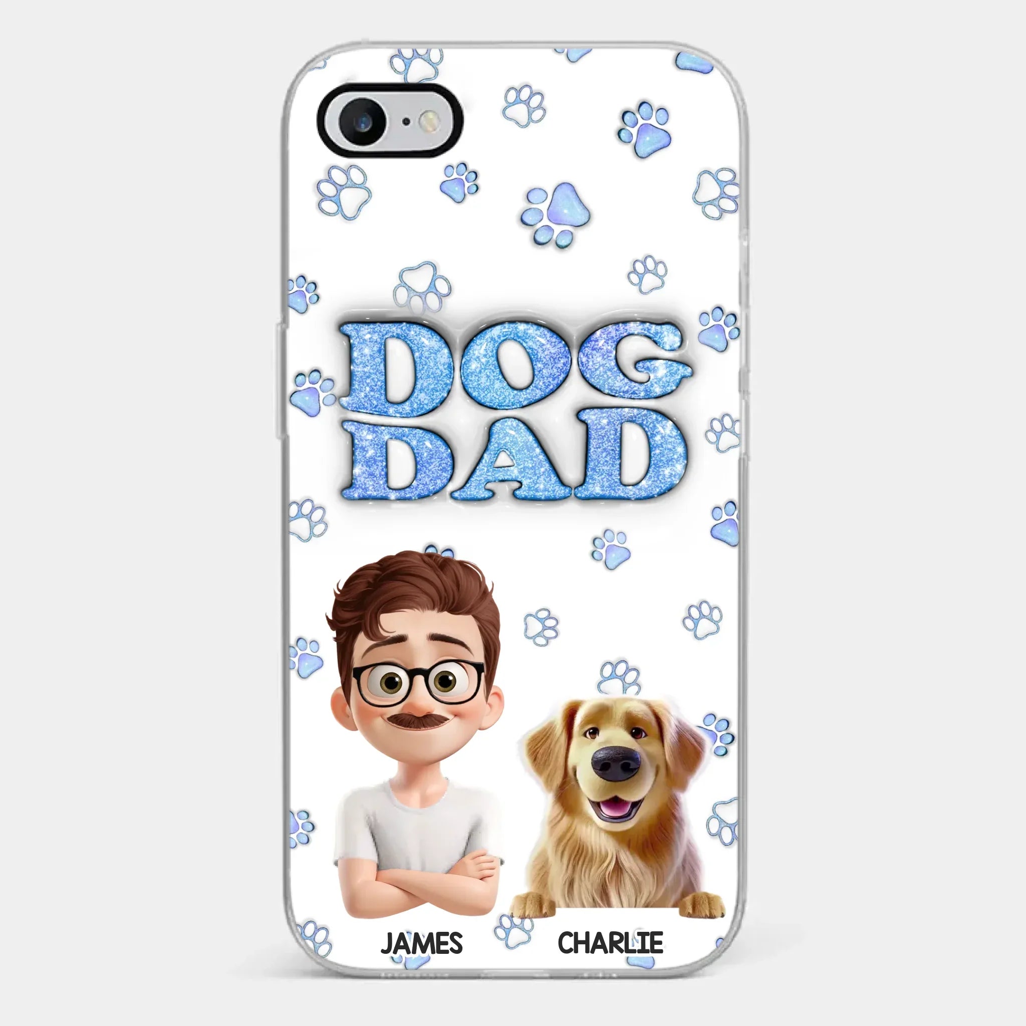 Custom 3D Inflated Effect Printed Clear Phone Case - Personalized Birthday Gifts For Dog Lovers, Dog Dad And Mom - Life Feels Warmer With Pets