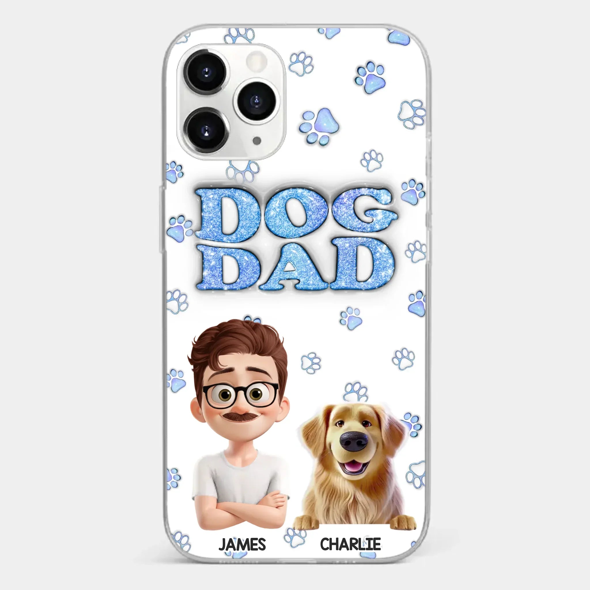 Custom 3D Inflated Effect Printed Clear Phone Case - Personalized Birthday Gifts For Dog Lovers, Dog Dad And Mom - Life Feels Warmer With Pets