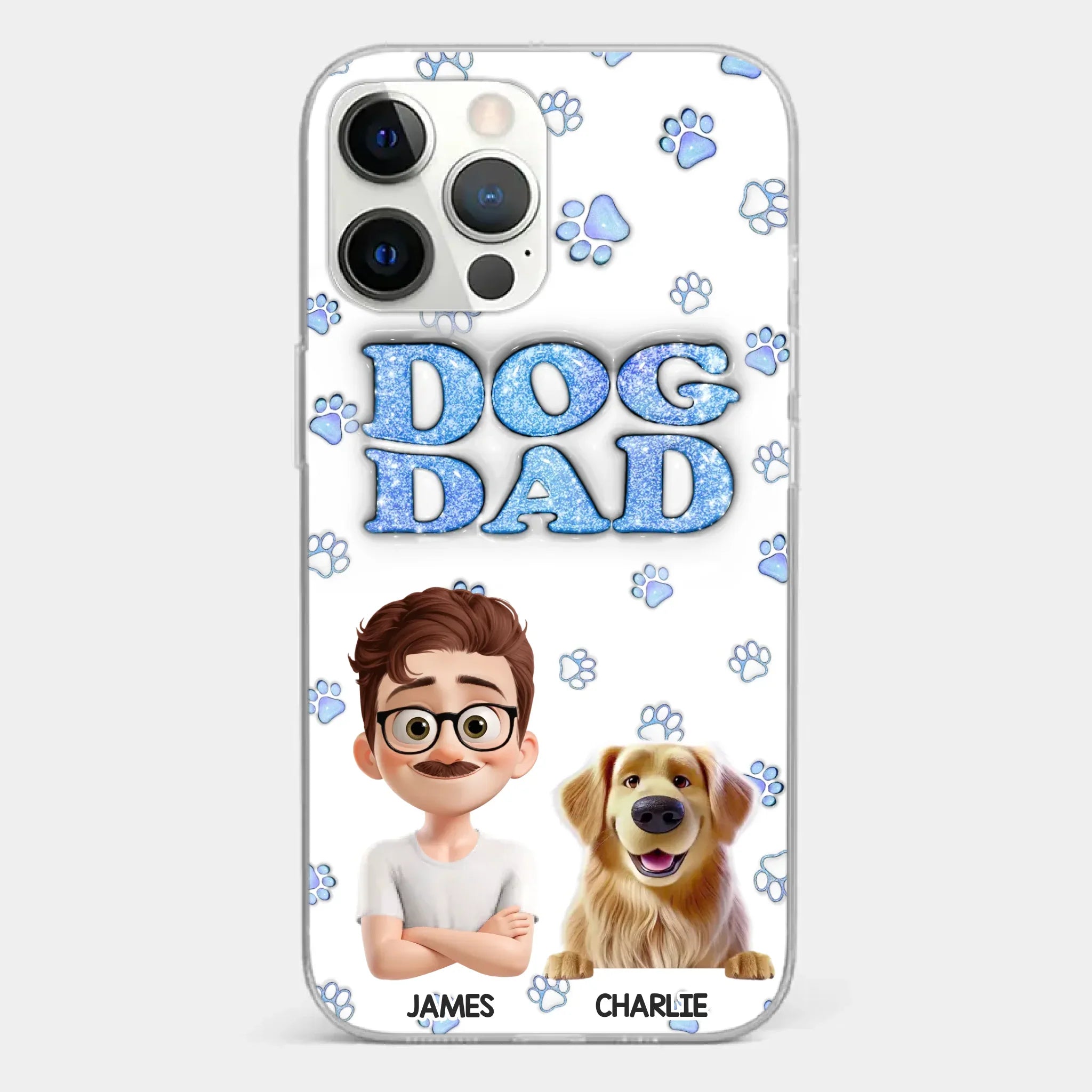Custom 3D Inflated Effect Printed Clear Phone Case - Personalized Birthday Gifts For Dog Lovers, Dog Dad And Mom - Life Feels Warmer With Pets
