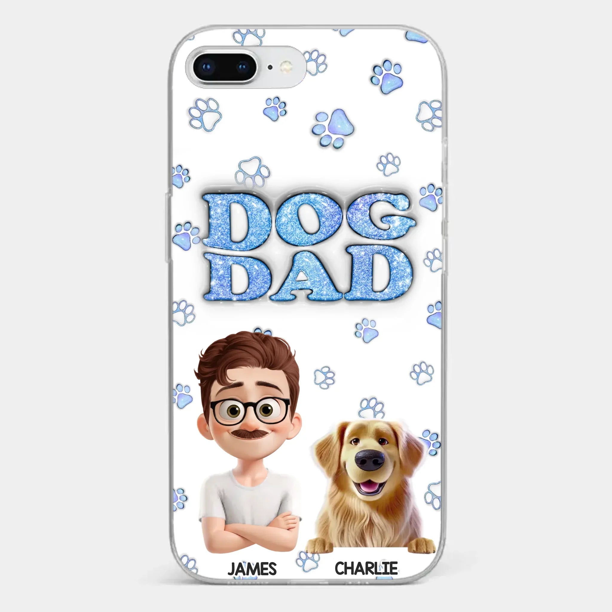 Custom 3D Inflated Effect Printed Clear Phone Case - Personalized Birthday Gifts For Dog Lovers, Dog Dad And Mom - Life Feels Warmer With Pets