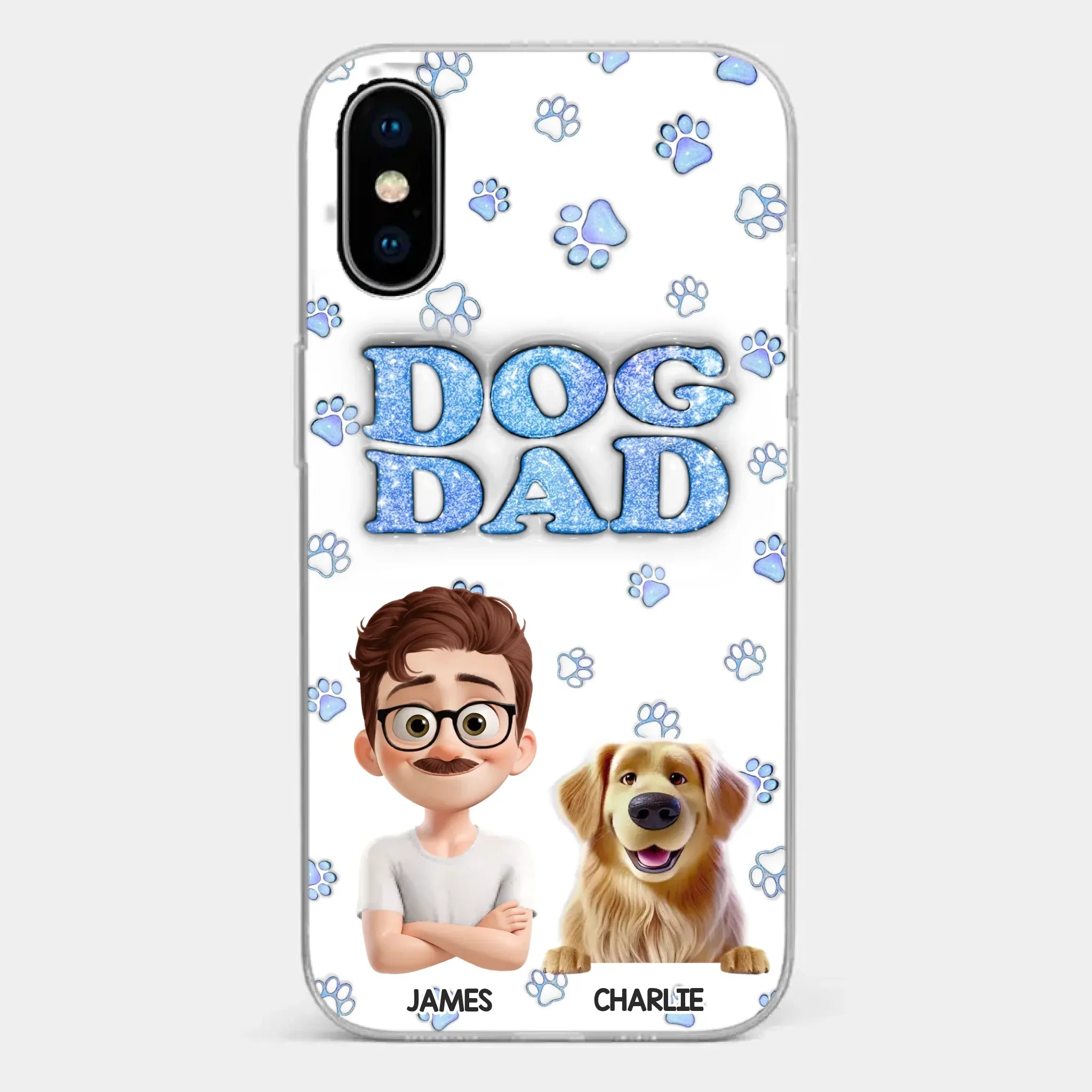 Custom 3D Inflated Effect Printed Clear Phone Case - Personalized Birthday Gifts For Dog Lovers, Dog Dad And Mom - Life Feels Warmer With Pets