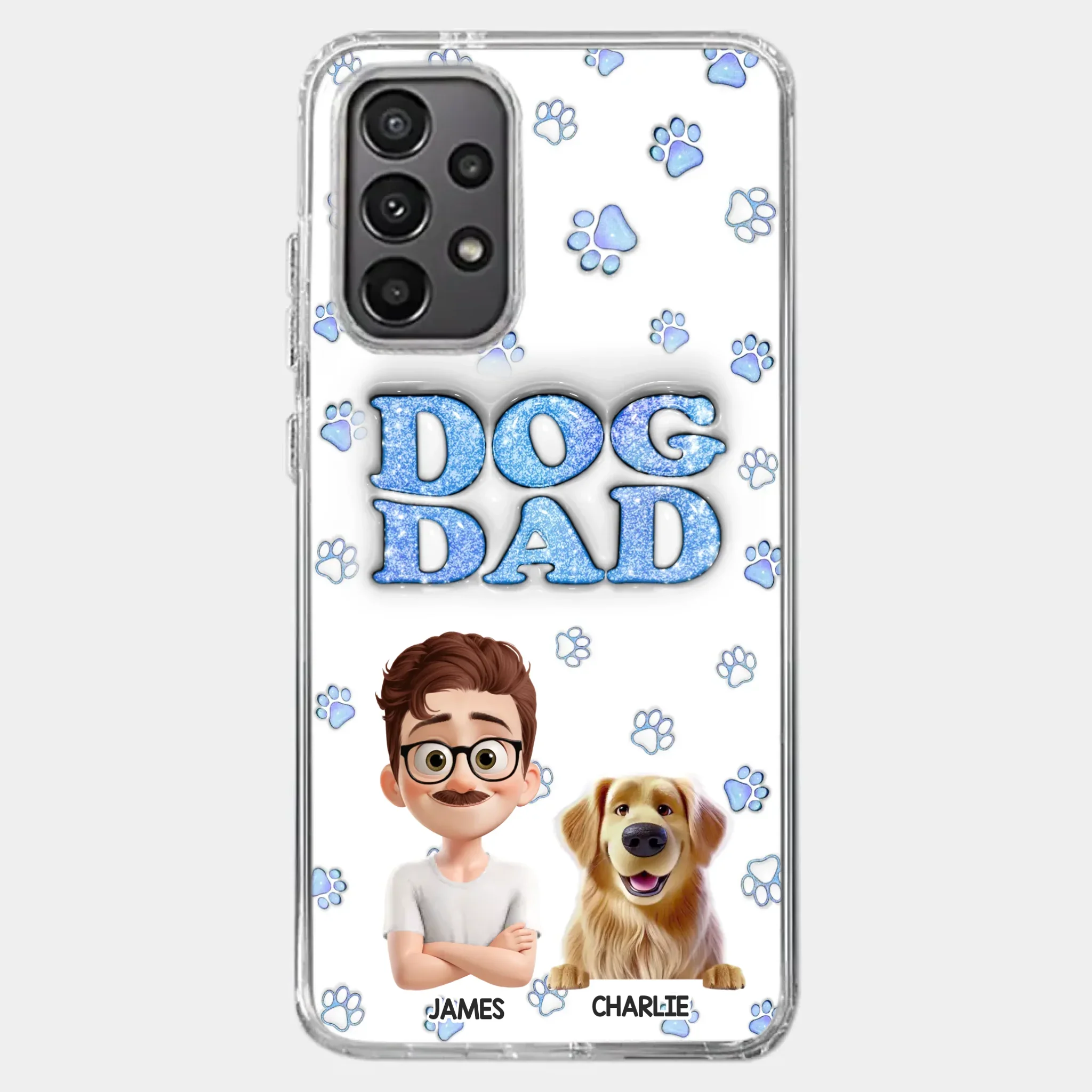Custom 3D Inflated Effect Printed Clear Phone Case - Personalized Birthday Gifts For Dog Lovers, Dog Dad And Mom - Life Feels Warmer With Pets