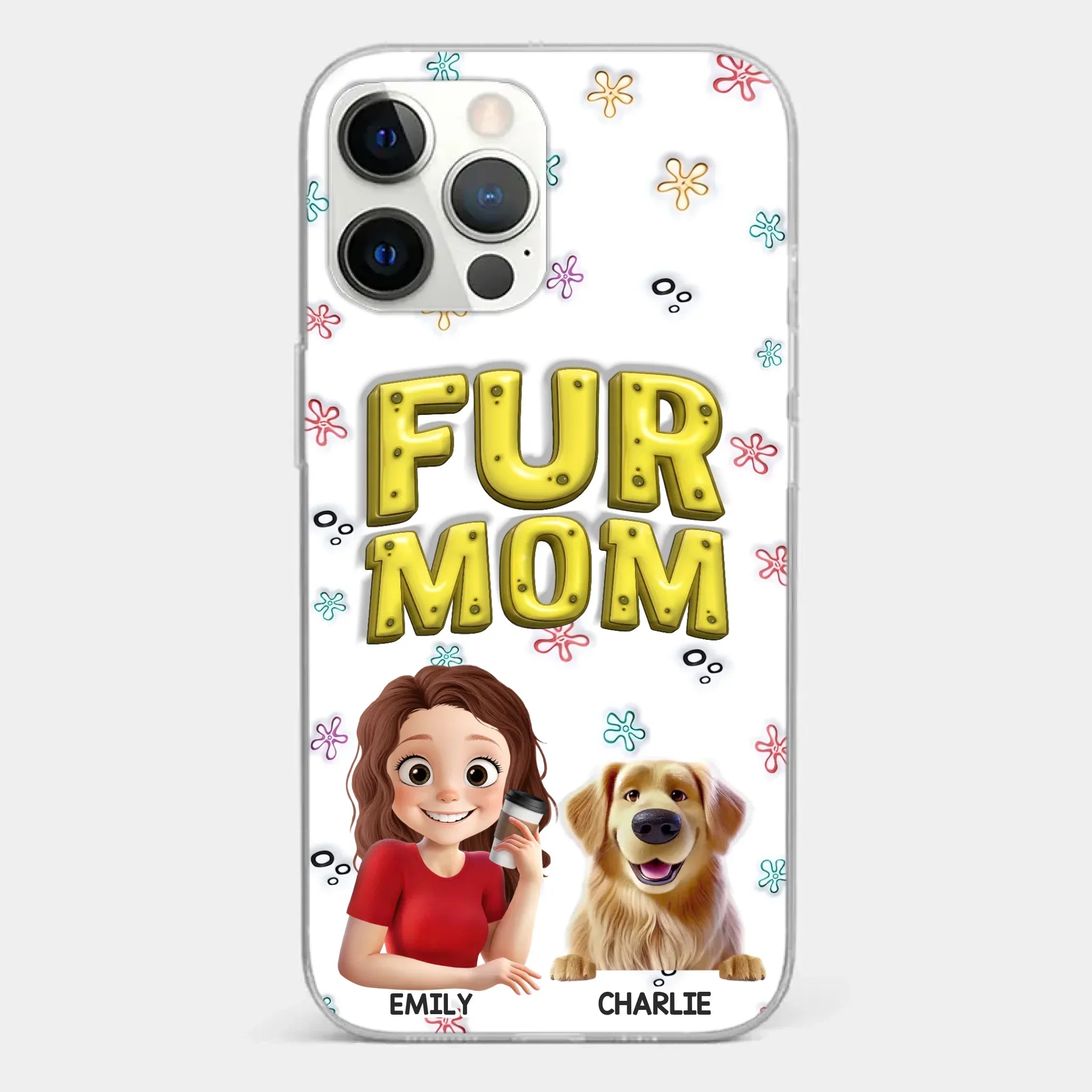 Custom 3D Inflated Effect Printed Clear Phone Case - Personalized Birthday Gifts For Dog Cat Lovers, Dog Dad And Mom, Cat Owners - Small Paws Big Happiness