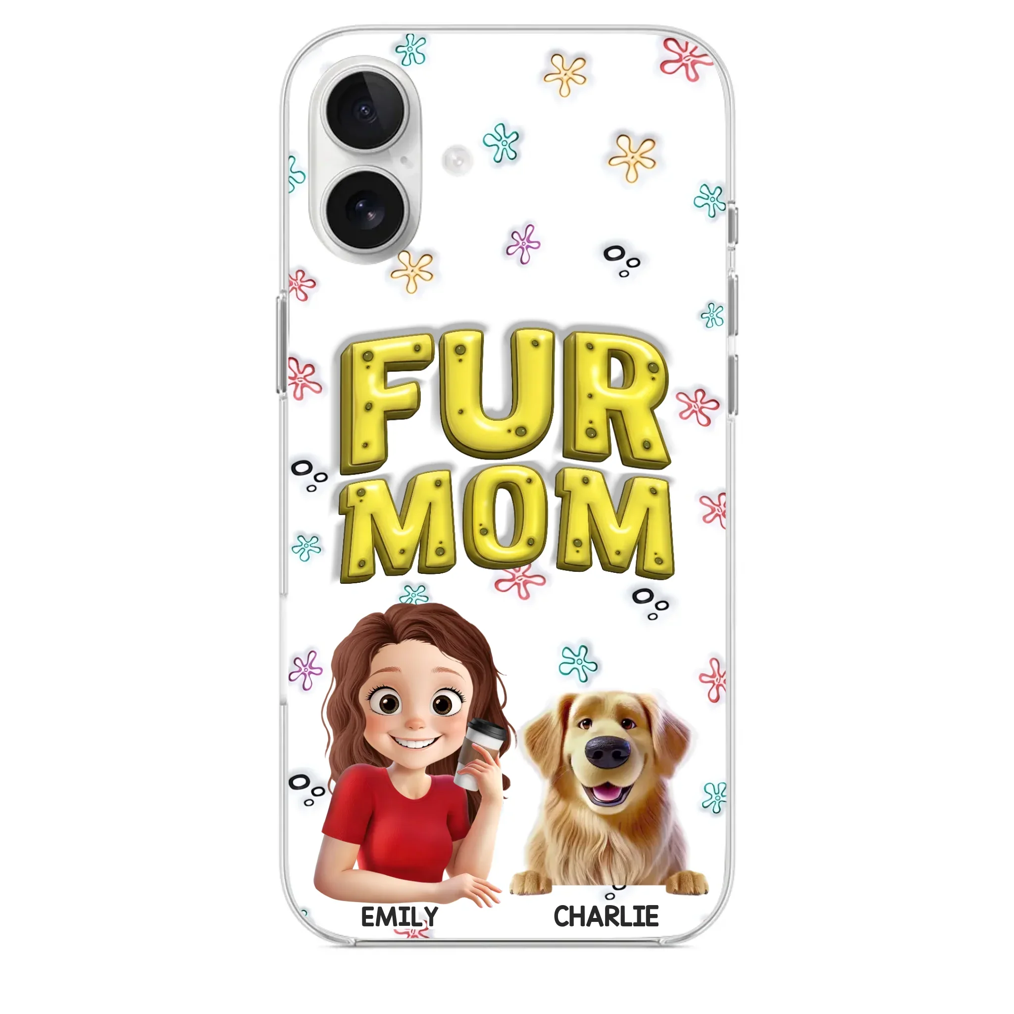 Custom 3D Inflated Effect Printed Clear Phone Case - Personalized Birthday Gifts For Dog Cat Lovers, Dog Dad And Mom, Cat Owners - Small Paws Big Happiness