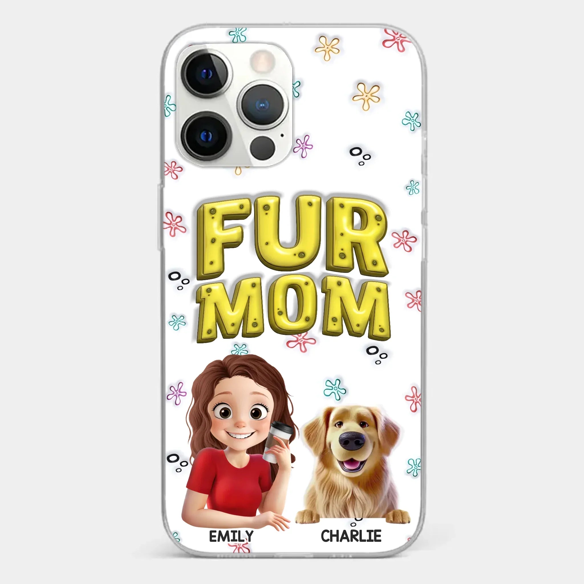 Custom 3D Inflated Effect Printed Clear Phone Case - Personalized Birthday Gifts For Dog Cat Lovers, Dog Dad And Mom, Cat Owners - Small Paws Big Happiness