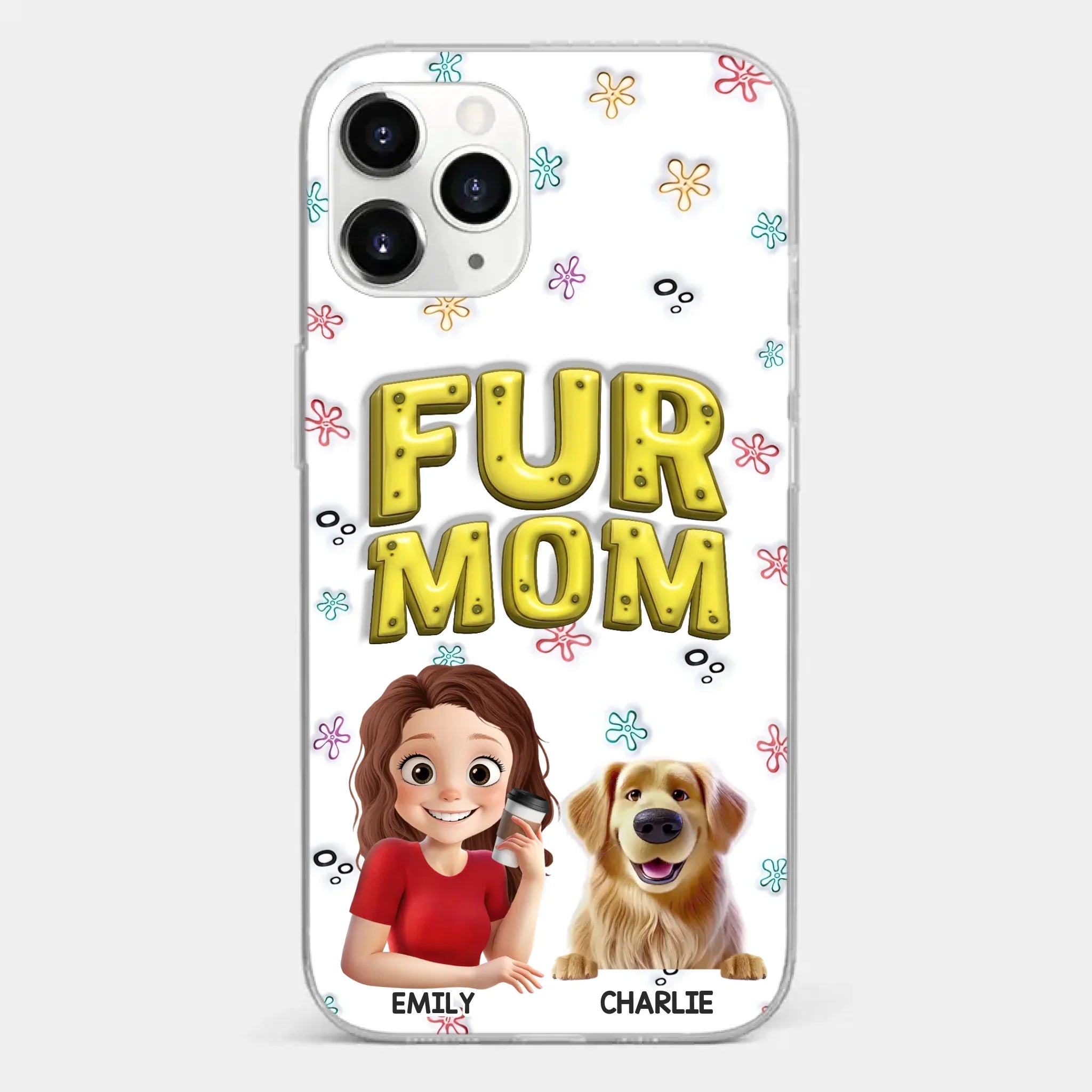 Custom 3D Inflated Effect Printed Clear Phone Case - Personalized Birthday Gifts For Dog Cat Lovers, Dog Dad And Mom, Cat Owners - Small Paws Big Happiness