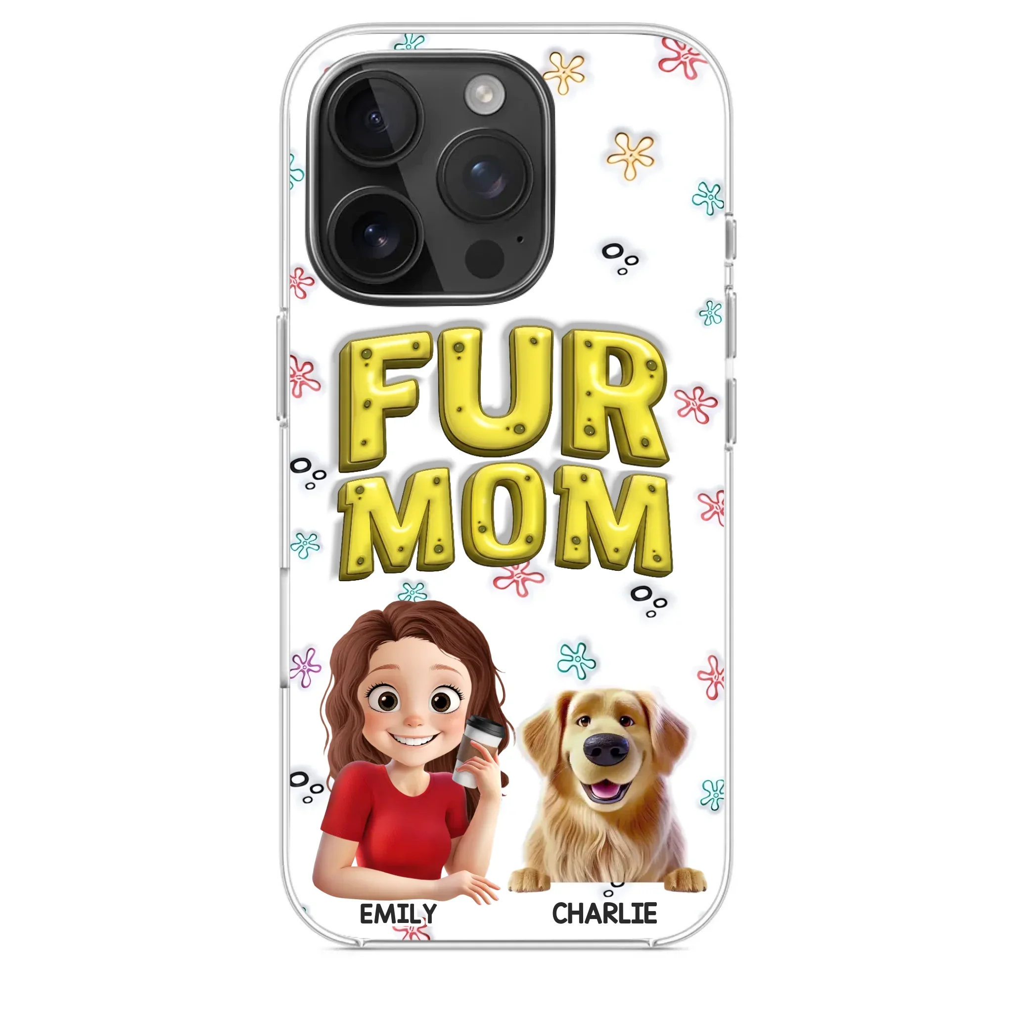 Custom 3D Inflated Effect Printed Clear Phone Case - Personalized Birthday Gifts For Dog Cat Lovers, Dog Dad And Mom, Cat Owners - Small Paws Big Happiness