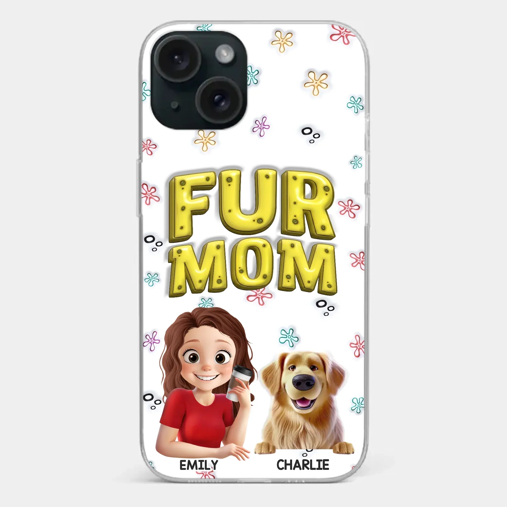 Custom 3D Inflated Effect Printed Clear Phone Case - Personalized Birthday Gifts For Dog Cat Lovers, Dog Dad And Mom, Cat Owners - Small Paws Big Happiness