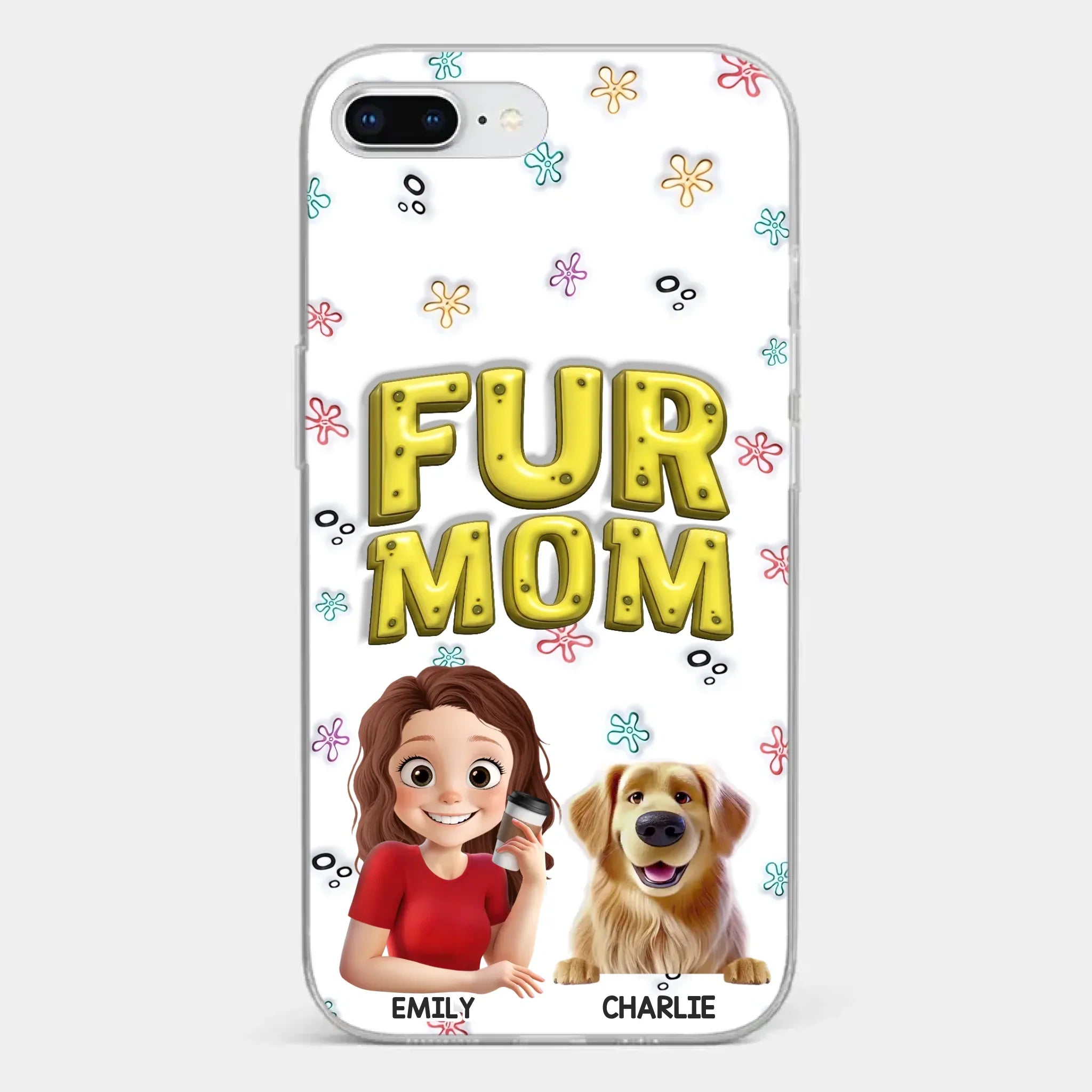 Custom 3D Inflated Effect Printed Clear Phone Case - Personalized Birthday Gifts For Dog Cat Lovers, Dog Dad And Mom, Cat Owners - Small Paws Big Happiness