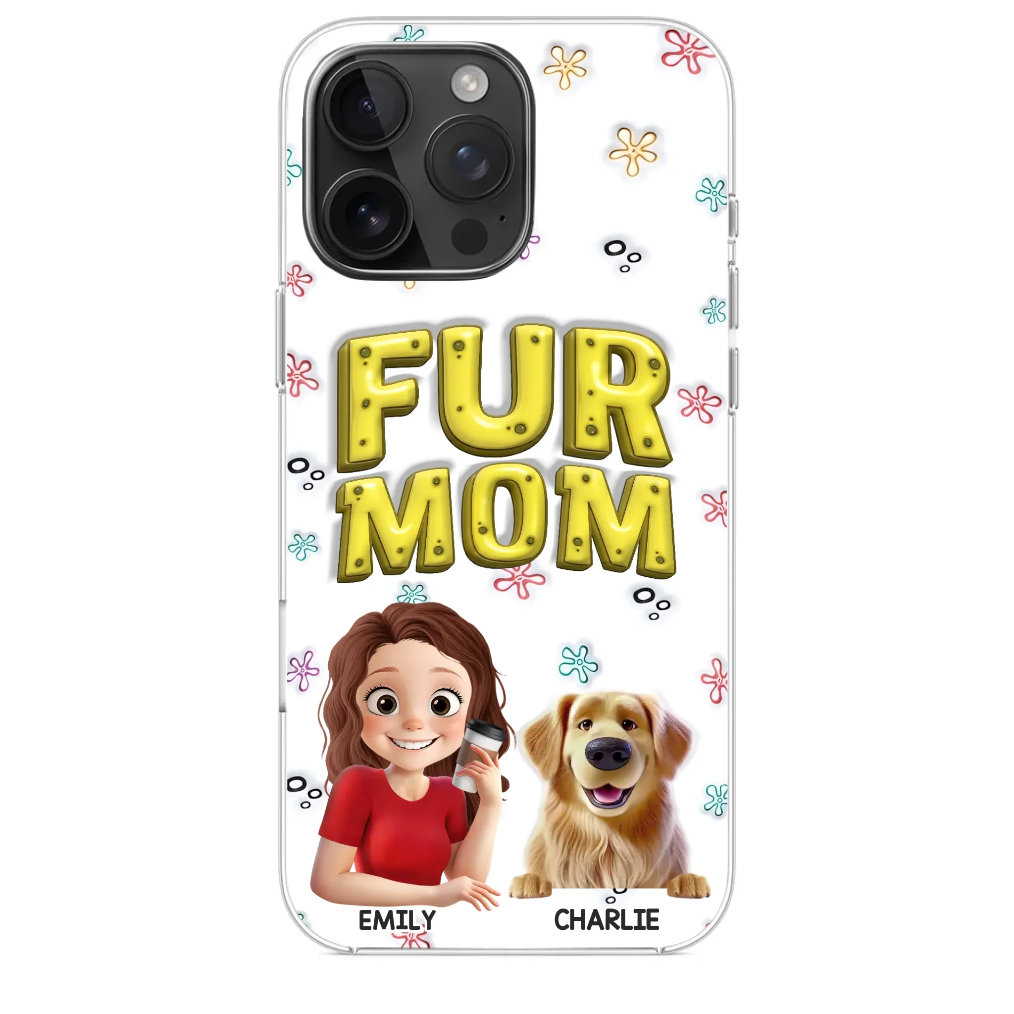 Custom 3D Inflated Effect Printed Clear Phone Case - Personalized Birthday Gifts For Dog Cat Lovers, Dog Dad And Mom, Cat Owners - Small Paws Big Happiness