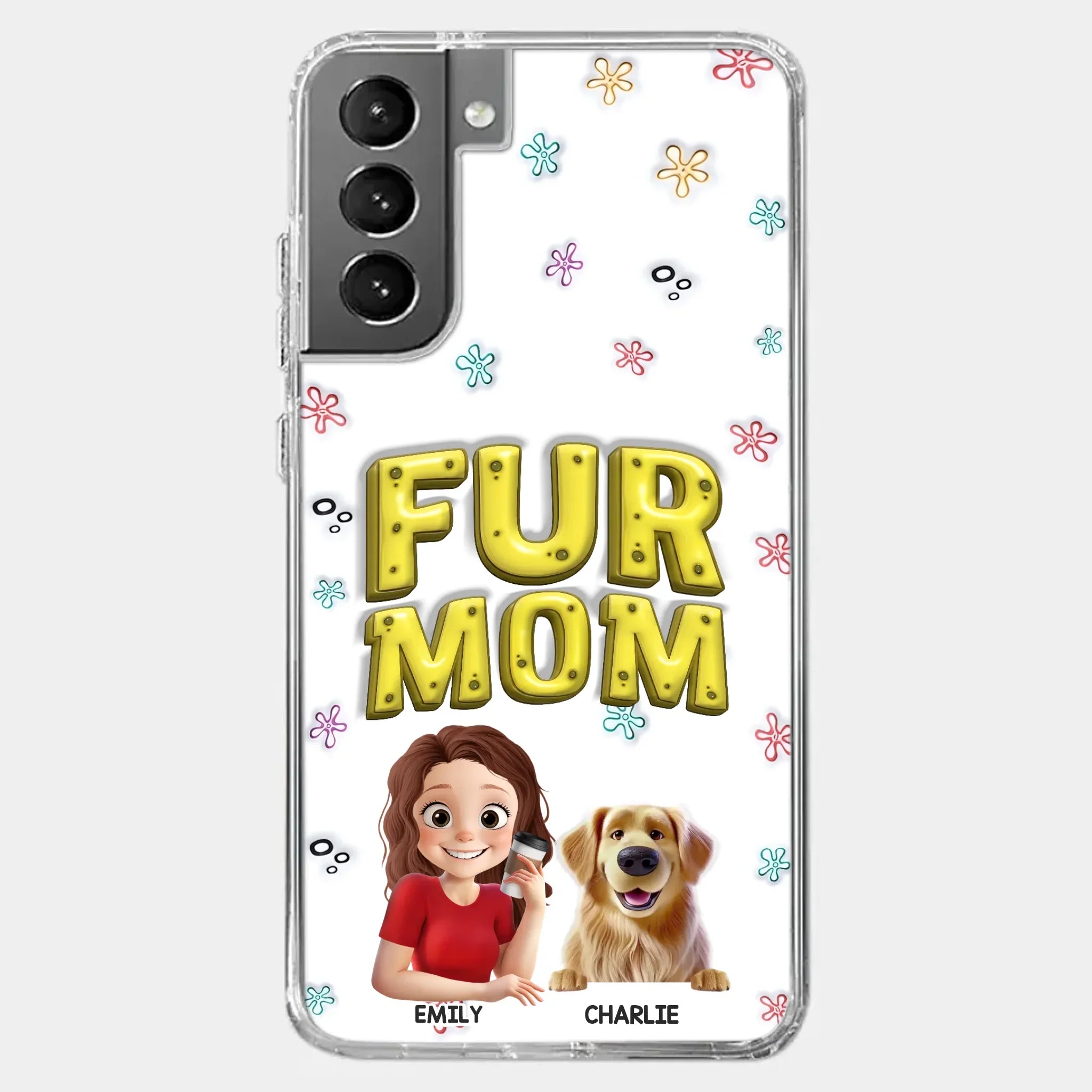 Custom 3D Inflated Effect Printed Clear Phone Case - Personalized Birthday Gifts For Dog Cat Lovers, Dog Dad And Mom, Cat Owners - Small Paws Big Happiness