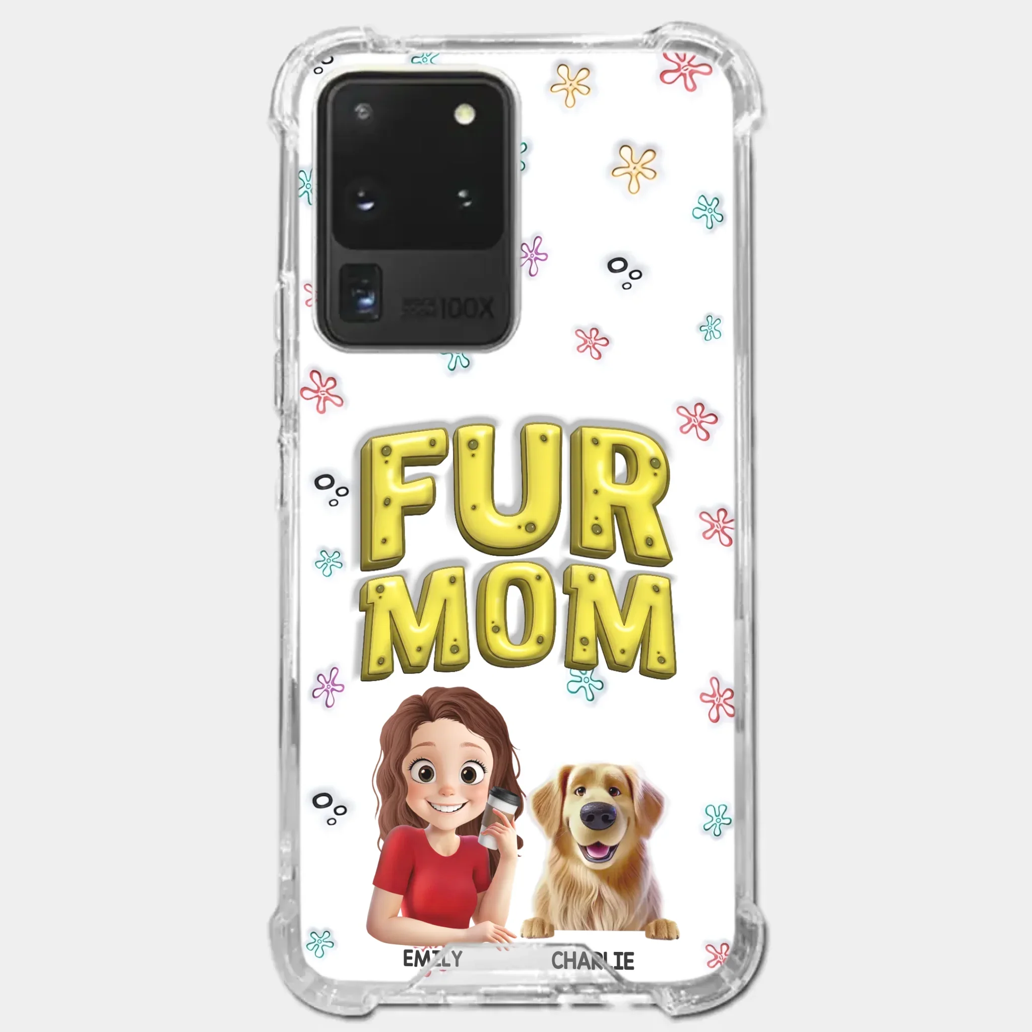 Custom 3D Inflated Effect Printed Clear Phone Case - Personalized Birthday Gifts For Dog Cat Lovers, Dog Dad And Mom, Cat Owners - Small Paws Big Happiness