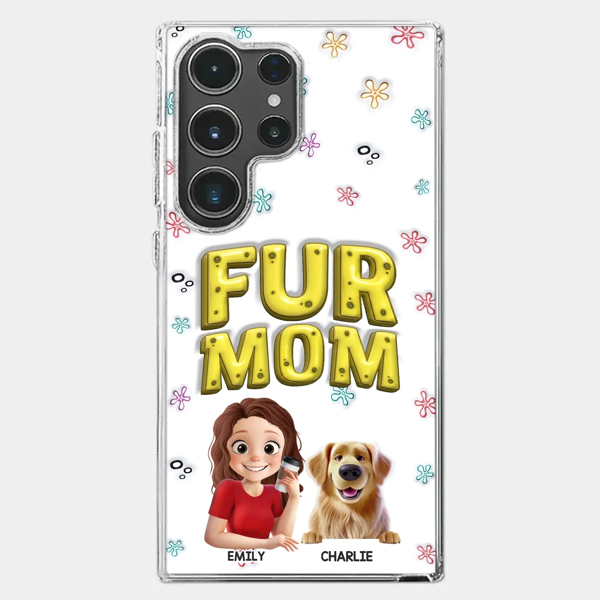 Custom 3D Inflated Effect Printed Clear Phone Case - Personalized Birthday Gifts For Dog Cat Lovers, Dog Dad And Mom, Cat Owners - Small Paws Big Happiness