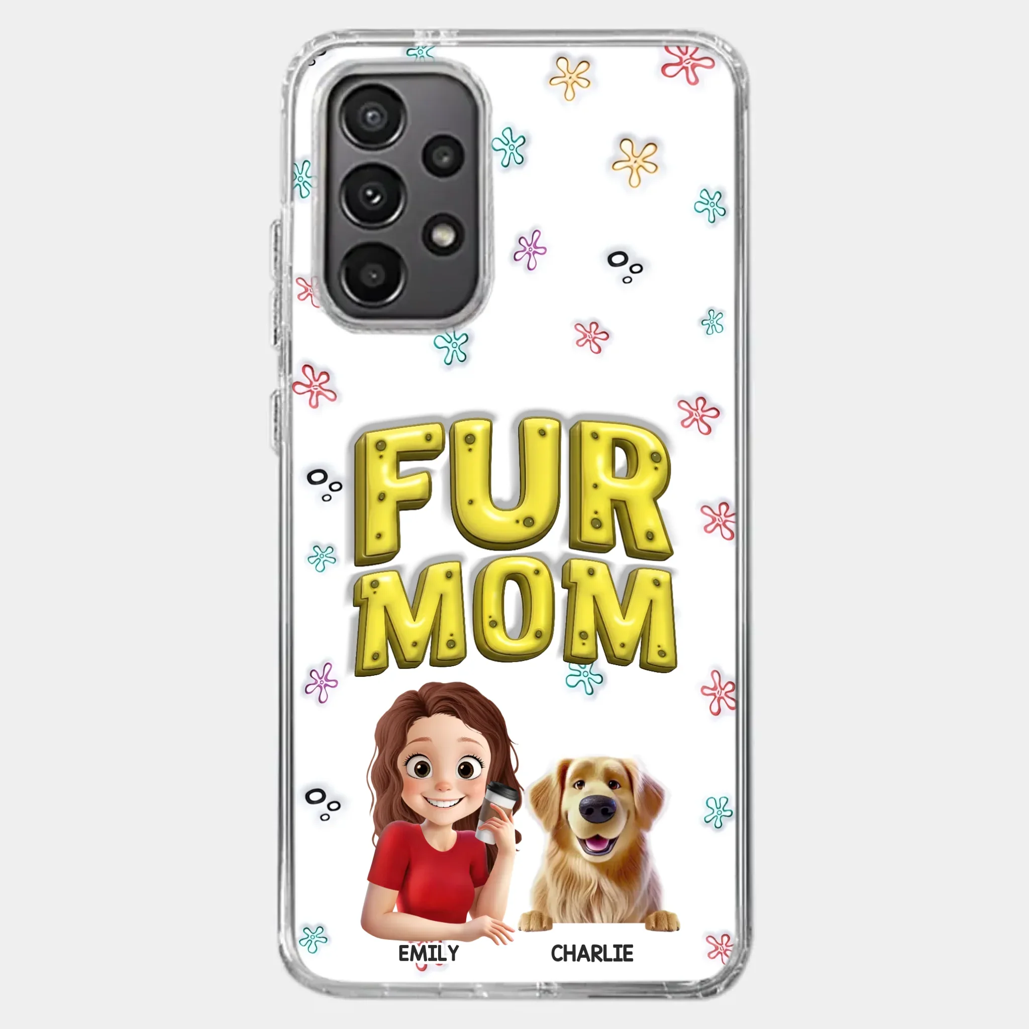 Custom 3D Inflated Effect Printed Clear Phone Case - Personalized Birthday Gifts For Dog Cat Lovers, Dog Dad And Mom, Cat Owners - Small Paws Big Happiness