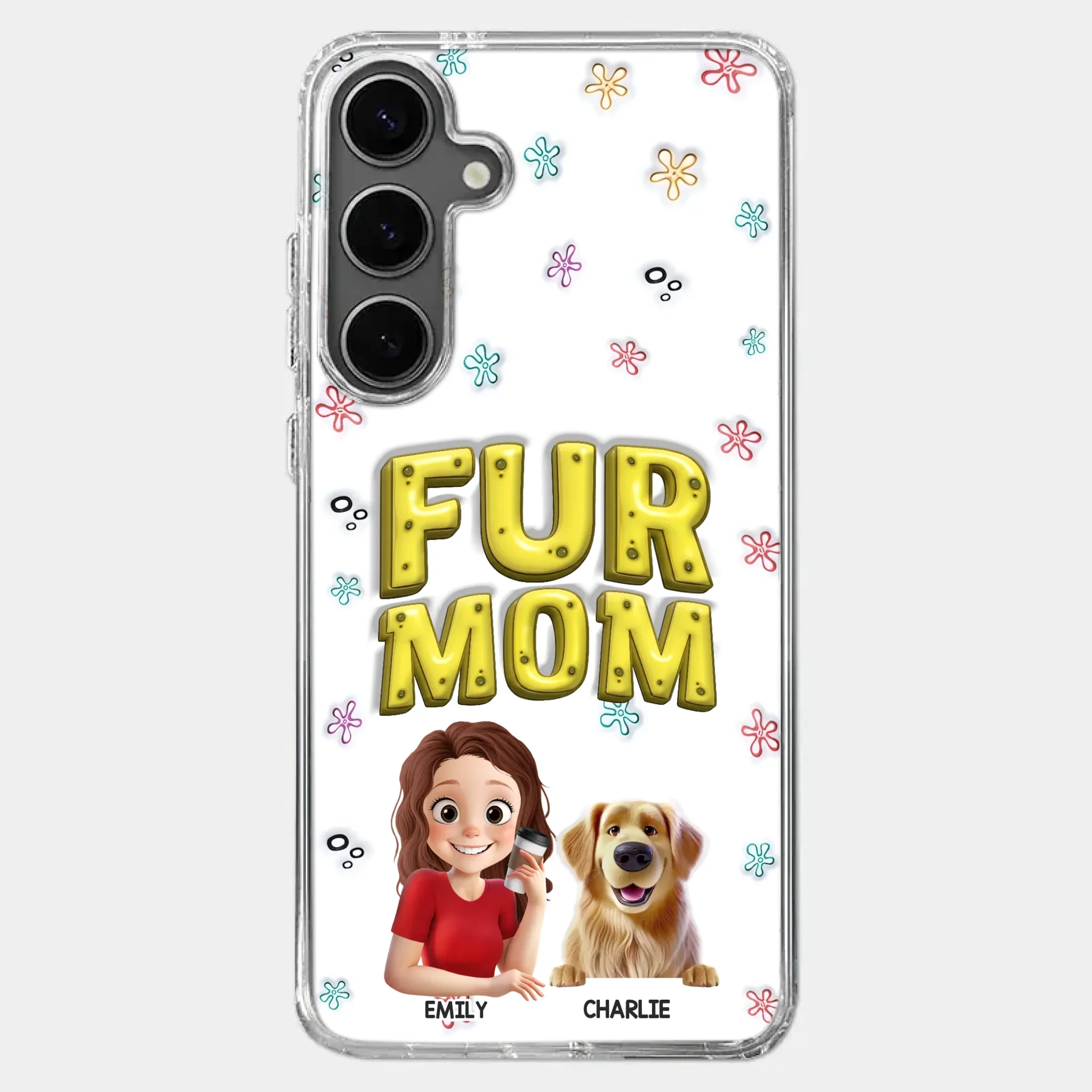 Custom 3D Inflated Effect Printed Clear Phone Case - Personalized Birthday Gifts For Dog Cat Lovers, Dog Dad And Mom, Cat Owners - Small Paws Big Happiness