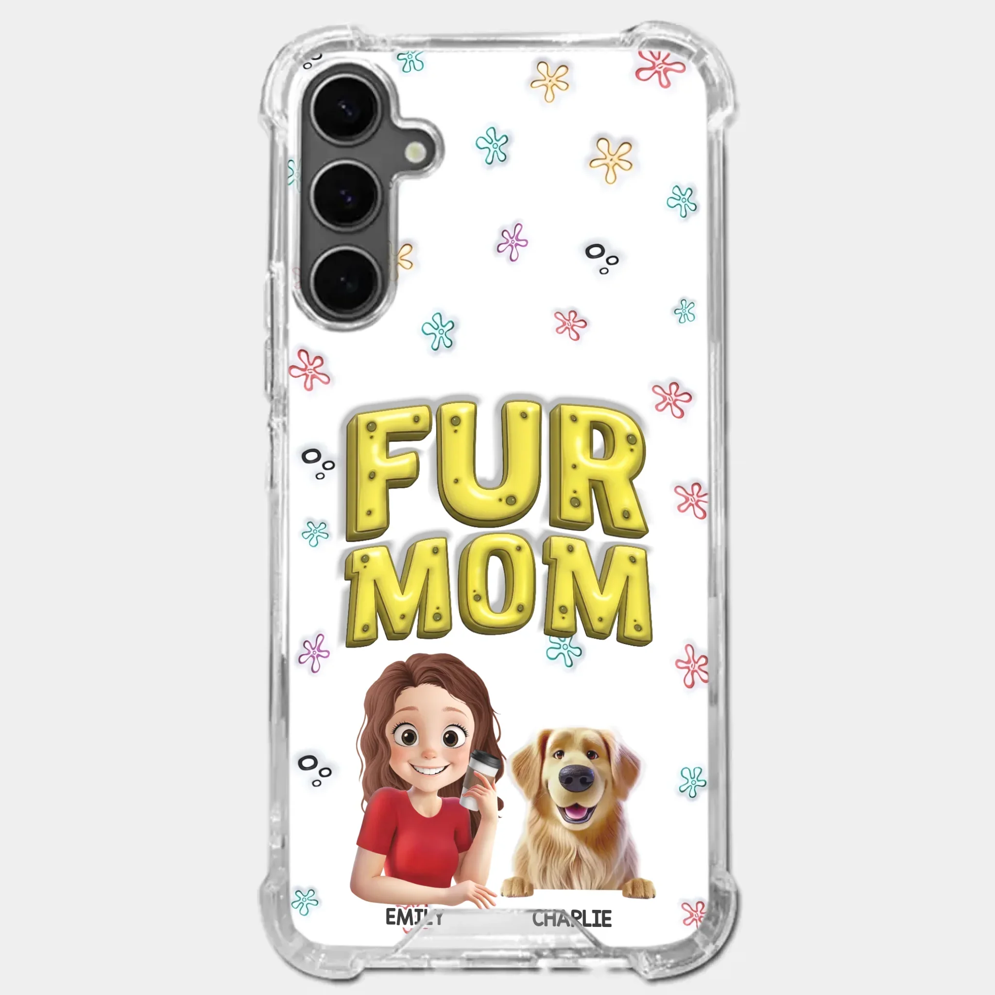 Custom 3D Inflated Effect Printed Clear Phone Case - Personalized Birthday Gifts For Dog Cat Lovers, Dog Dad And Mom, Cat Owners - Small Paws Big Happiness