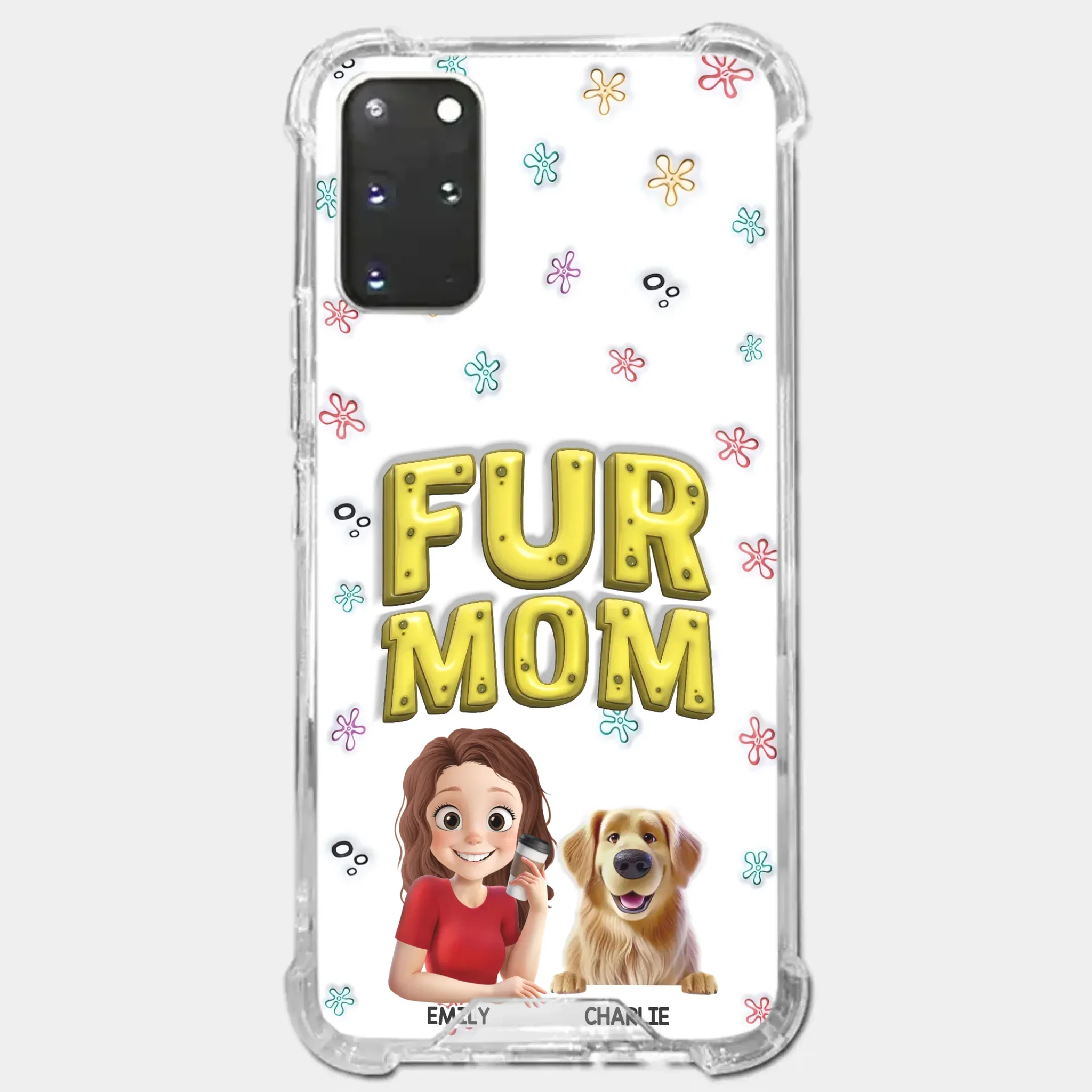 Custom 3D Inflated Effect Printed Clear Phone Case - Personalized Birthday Gifts For Dog Cat Lovers, Dog Dad And Mom, Cat Owners - Small Paws Big Happiness