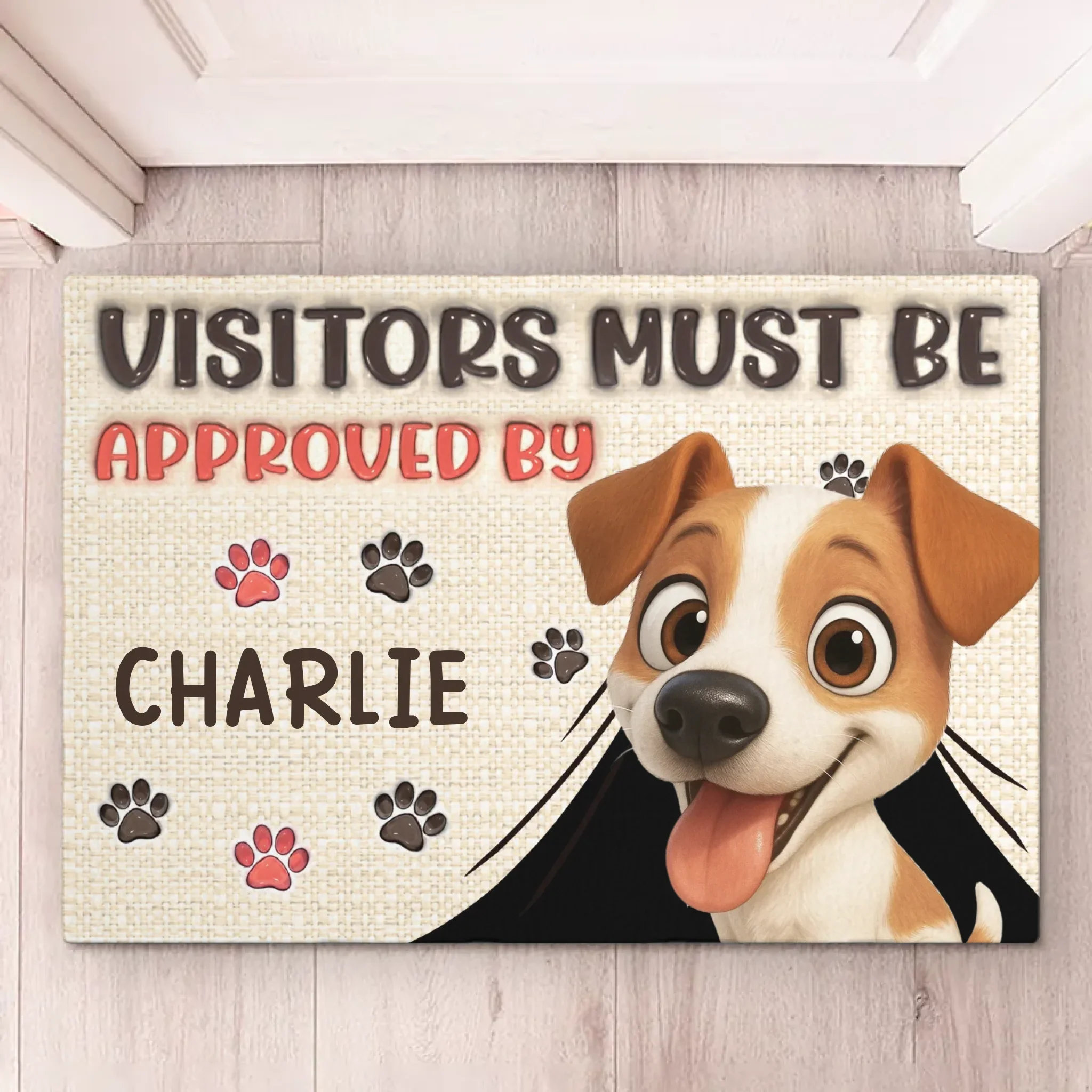 Custom 3D Inflated Effect Printed Home Decor Decorative Mat - Personalized Birthday Gifts For Dog Lovers, Dog Dad And Mom - Paw Patrol Vibes