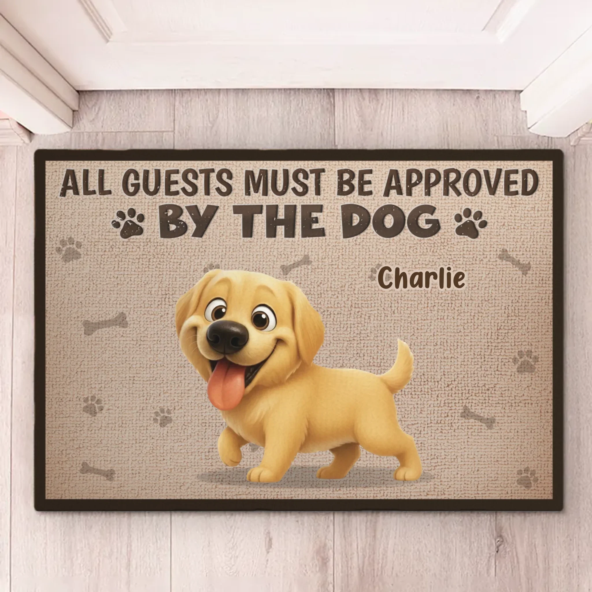 Custom Home Decor Decorative Mat - Personalized Birthday Gifts For Dog Lovers, Dog Dad And Mom - Fur Bosses Live Here