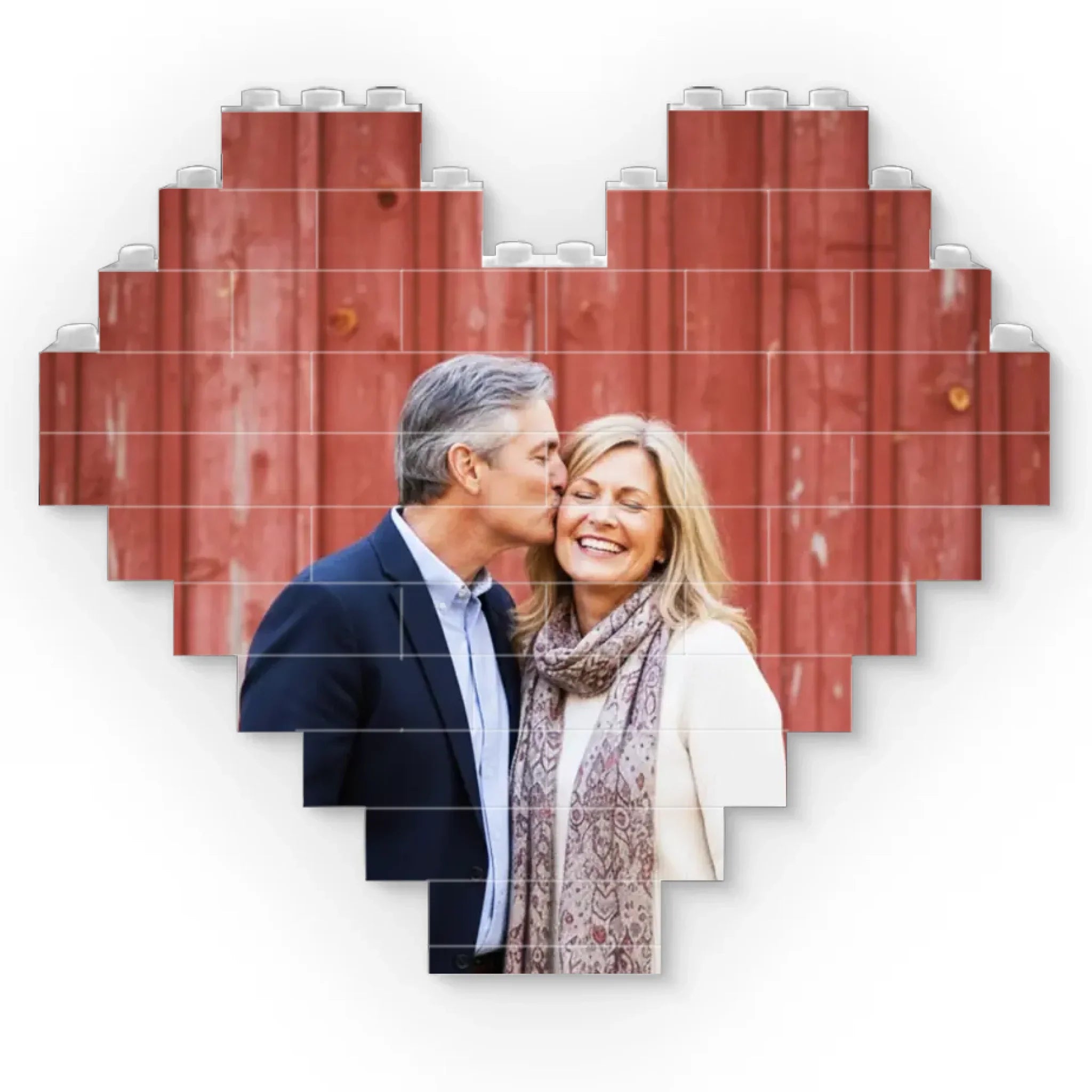 Custom Photo Heart Shaped Building Brick Blocks - Personalized Anniversary Wedding Gifts For Husband And Wife, Him And Her - We Choose Each Other Daily