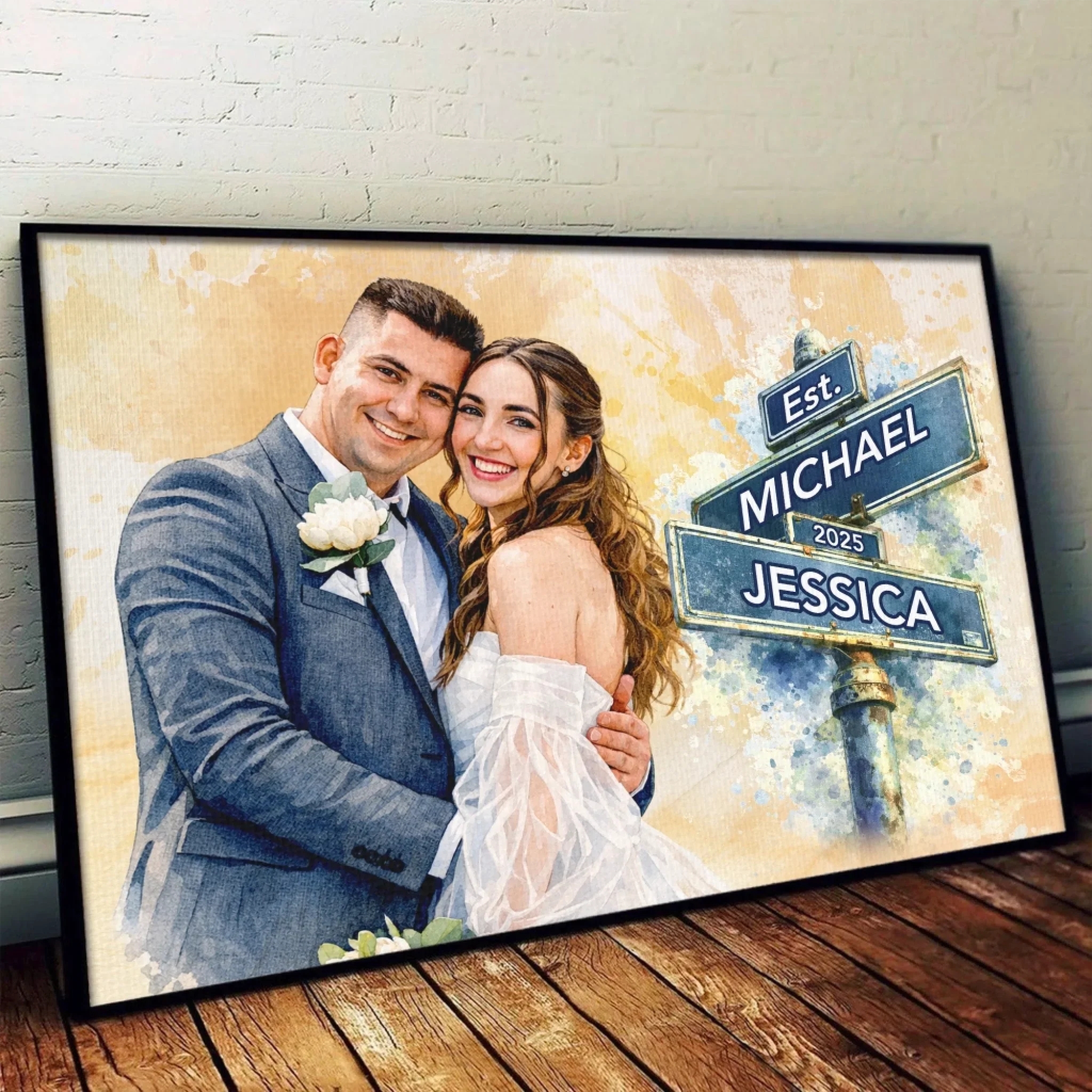 Custom Photo Horizontal Poster - Personalized Anniversary Wedding Gifts For Husband And Wife, Him And Her - You Make Me Smile More