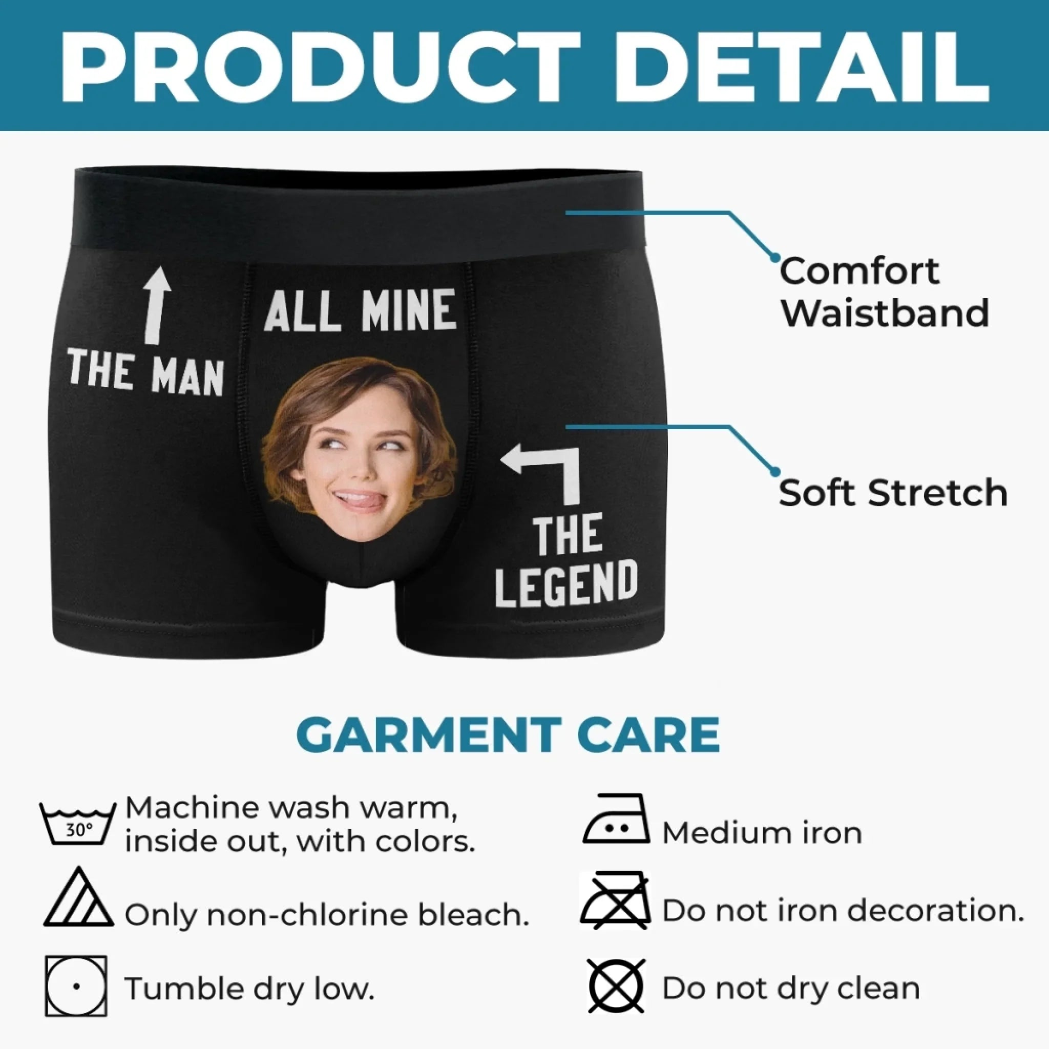 Custom Photo Boxer Briefs, Men's Boxers - Personalized Anniversary Wedding Gifts For Husband And Wife, Him And Her - You Are My Everyday Joy