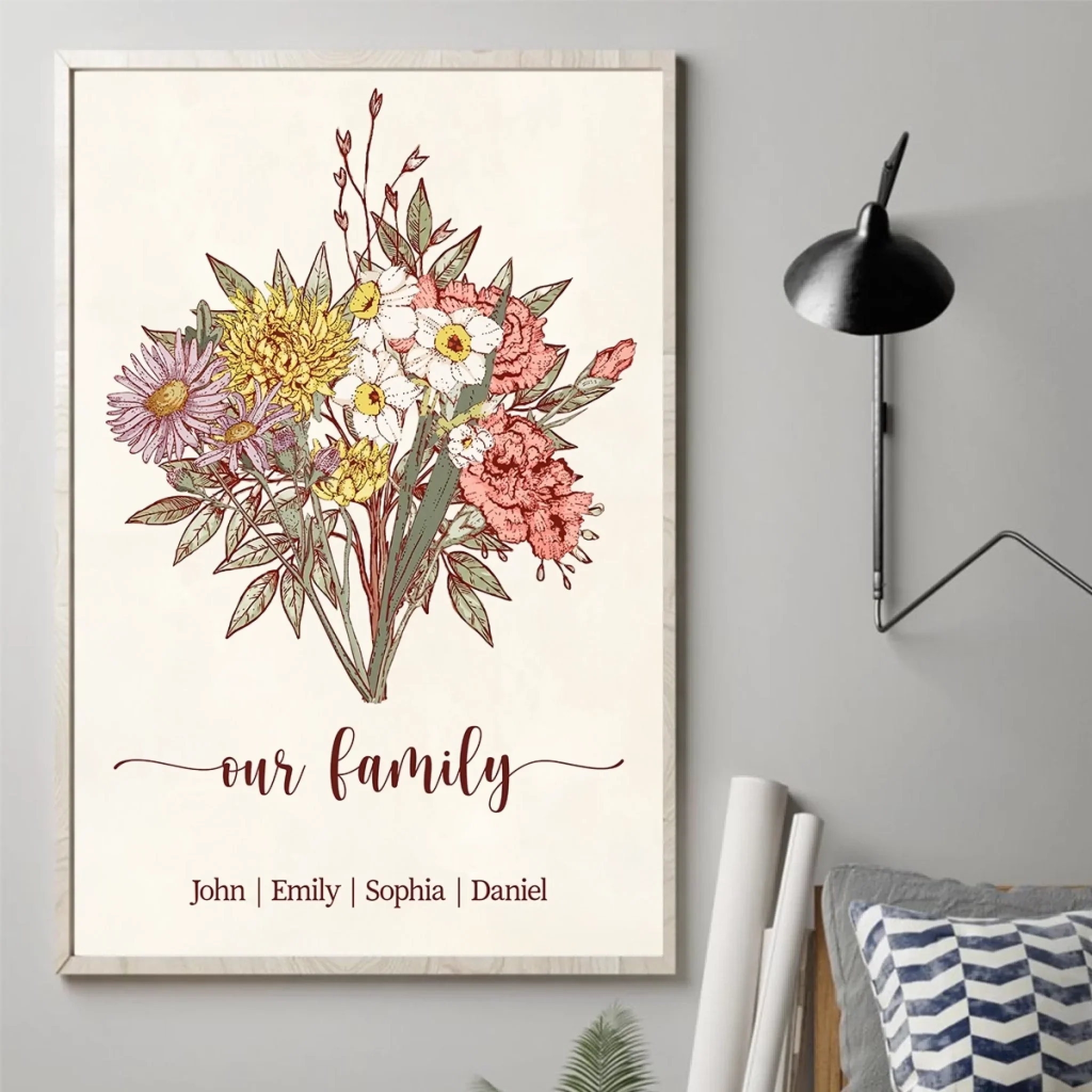 Custom Horizontal Poster - Personalized Birthday Gifts For Mom, Grandma, Family - Bloom With Love