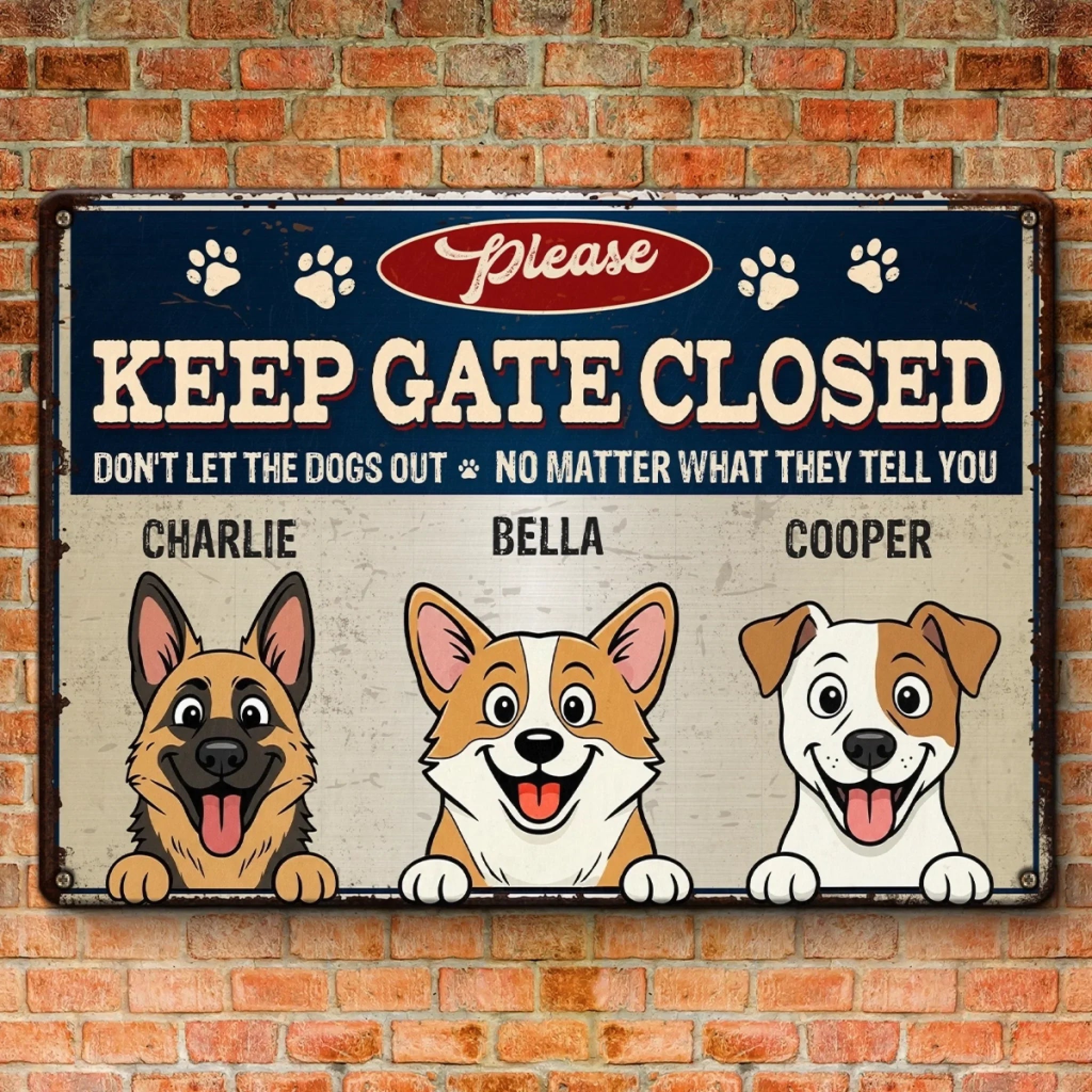 Custom Home Decor Metal Sign - Personalized Birthday Gifts For Dog Lovers, Dog Dad And Mom - Professional Escape Artists