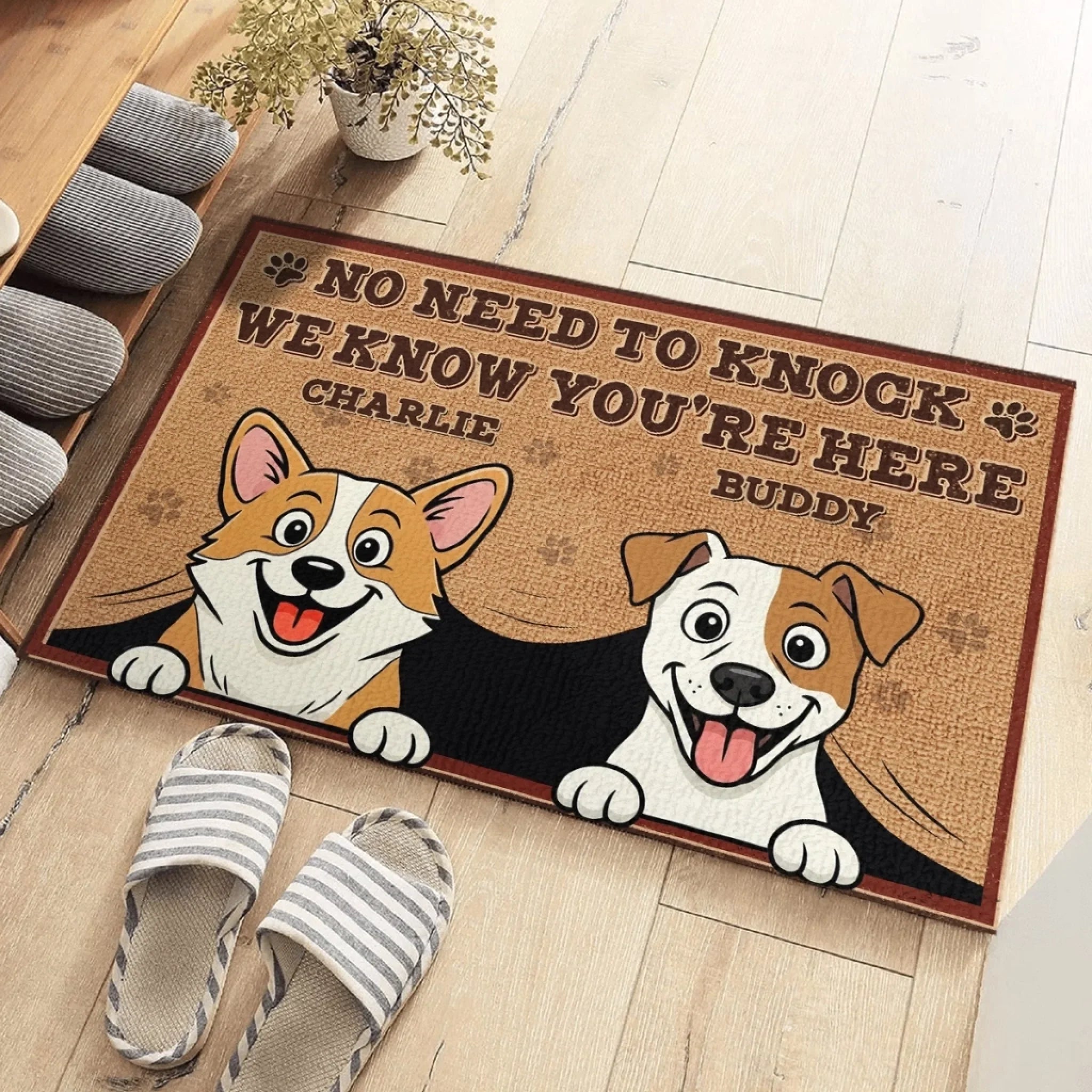 Custom Home Decor Decorative Mat - Personalized Birthday Gifts For Dog Lovers, Dog Dad And Mom - Paws On Alert