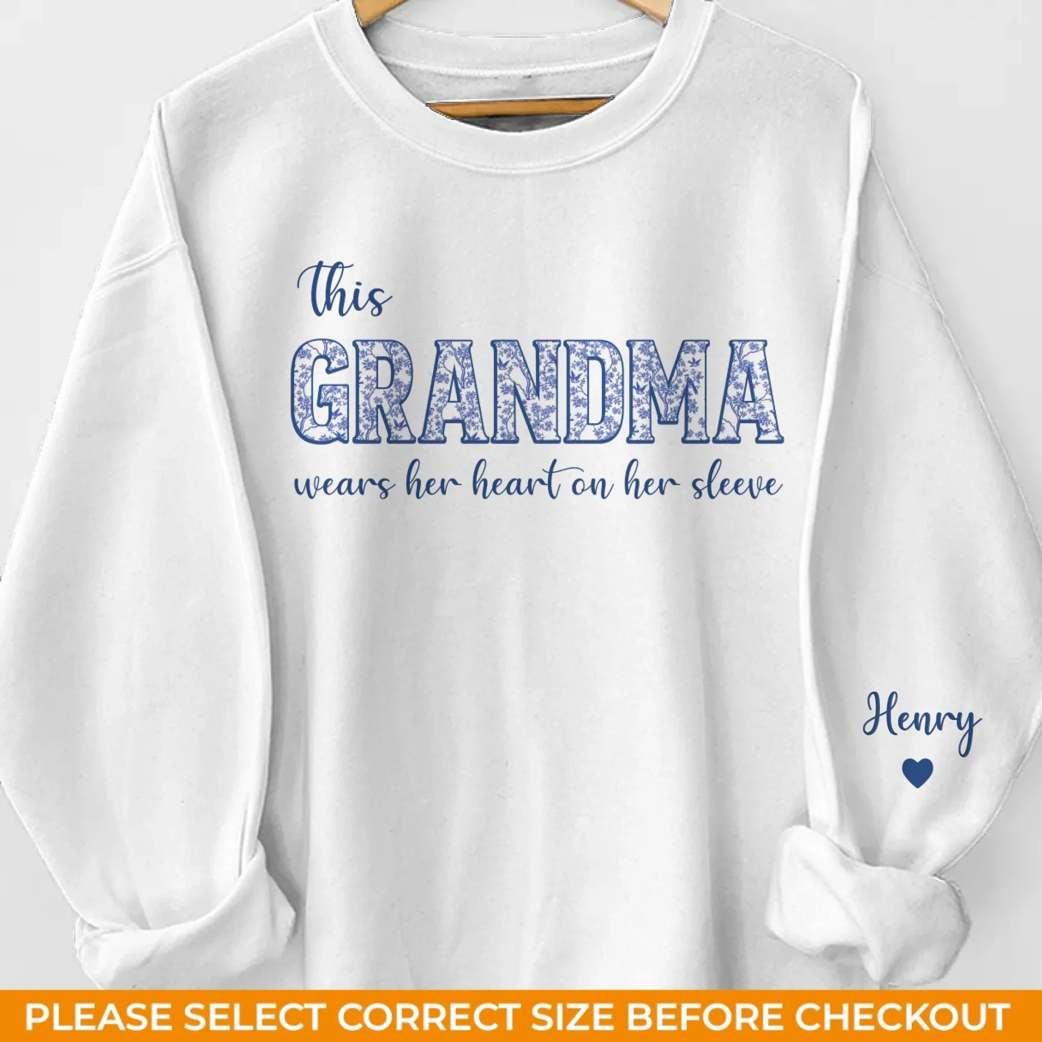 Custom Unisex Sweatshirt, Hoodie With Design On Sleeve - Personalized Birthday Gifts For Mom, Grandma - Unconditionally Loved