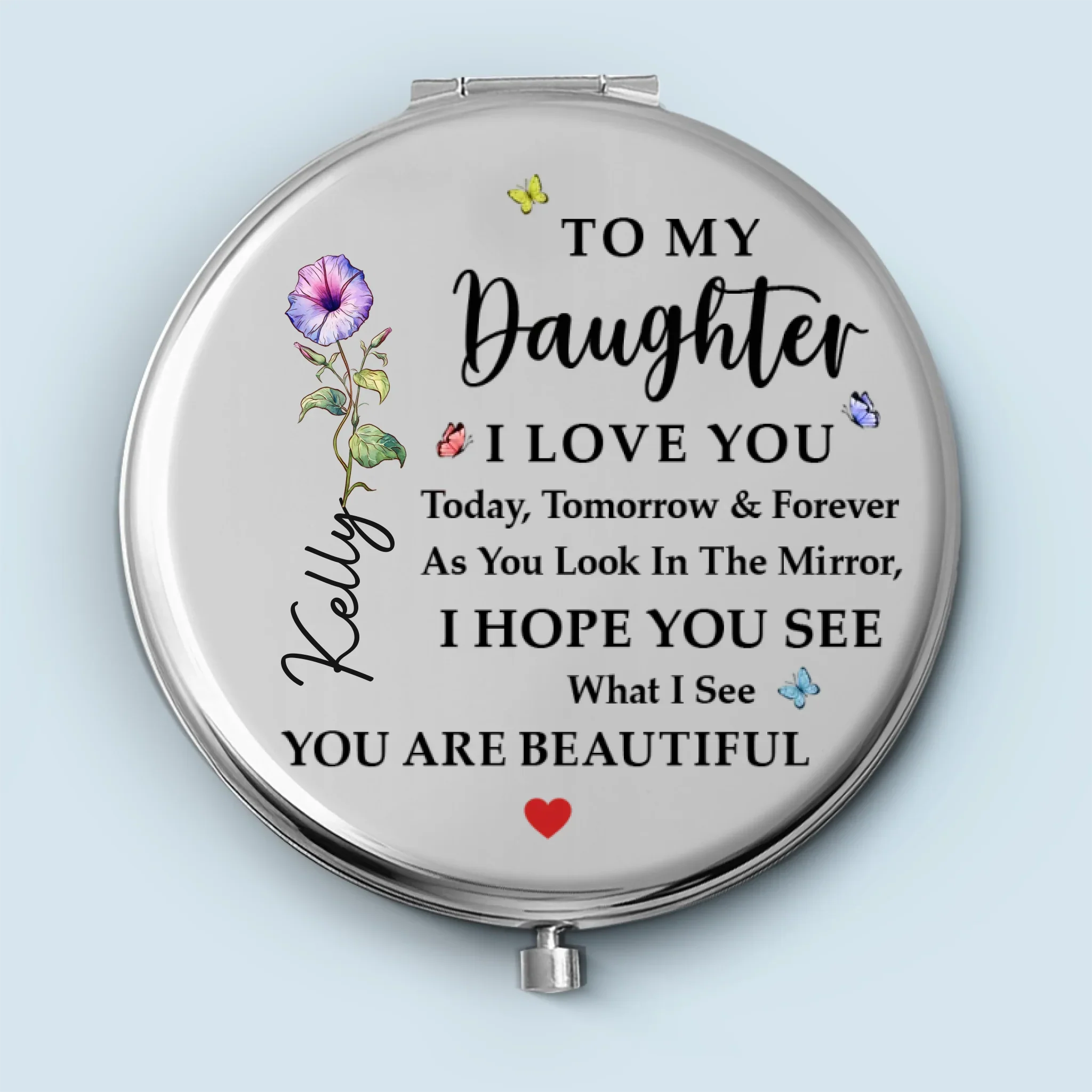 Custom Compact Mirror - Personalized Birthday Gifts For Daughter - Always My Little Girl