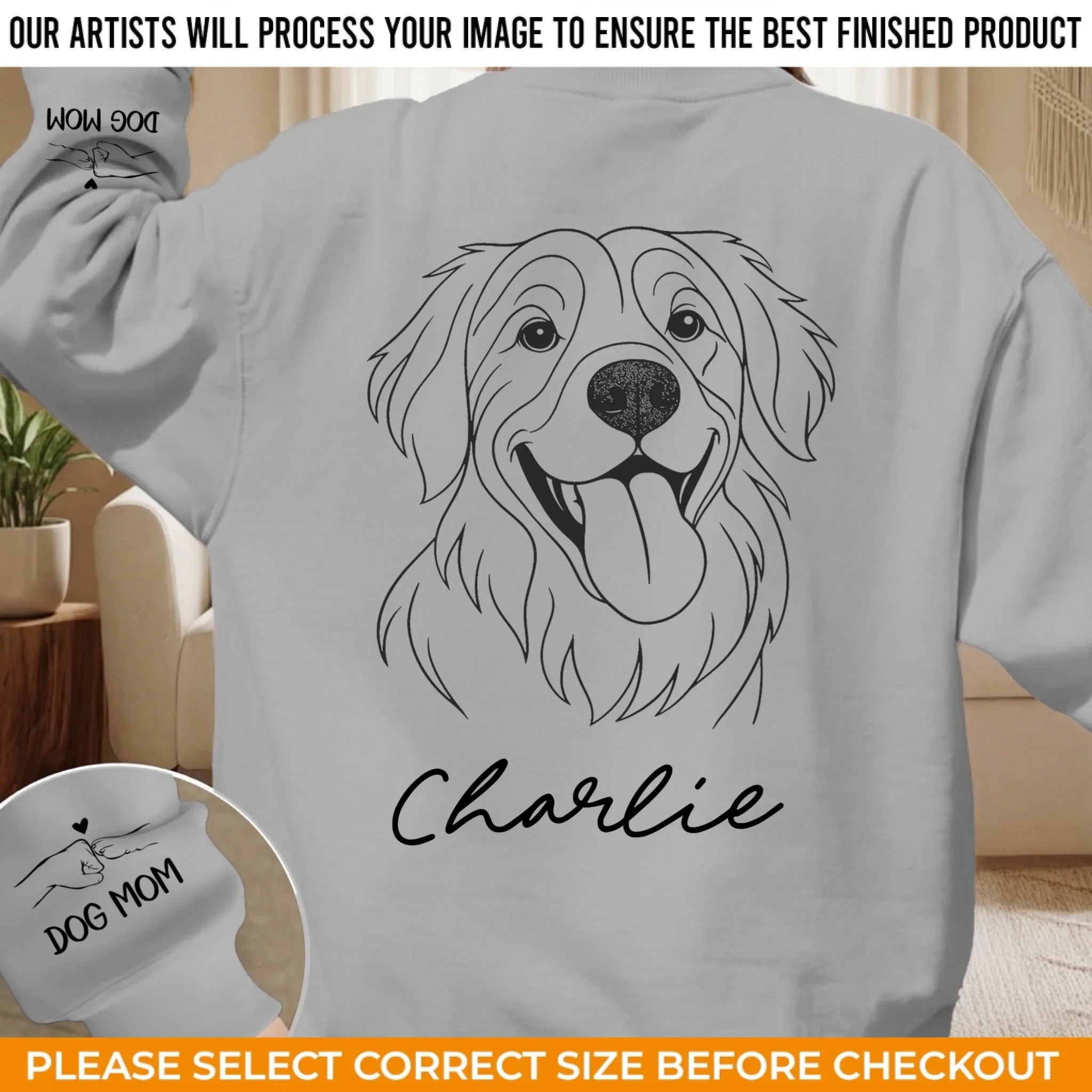 Custom Photo Unisex Sweatshirt, Hoodie With Design On Sleeve - Personalized Birthday Gifts For Dog Lovers, Dog Dad And Mom - Forever My Fur Baby