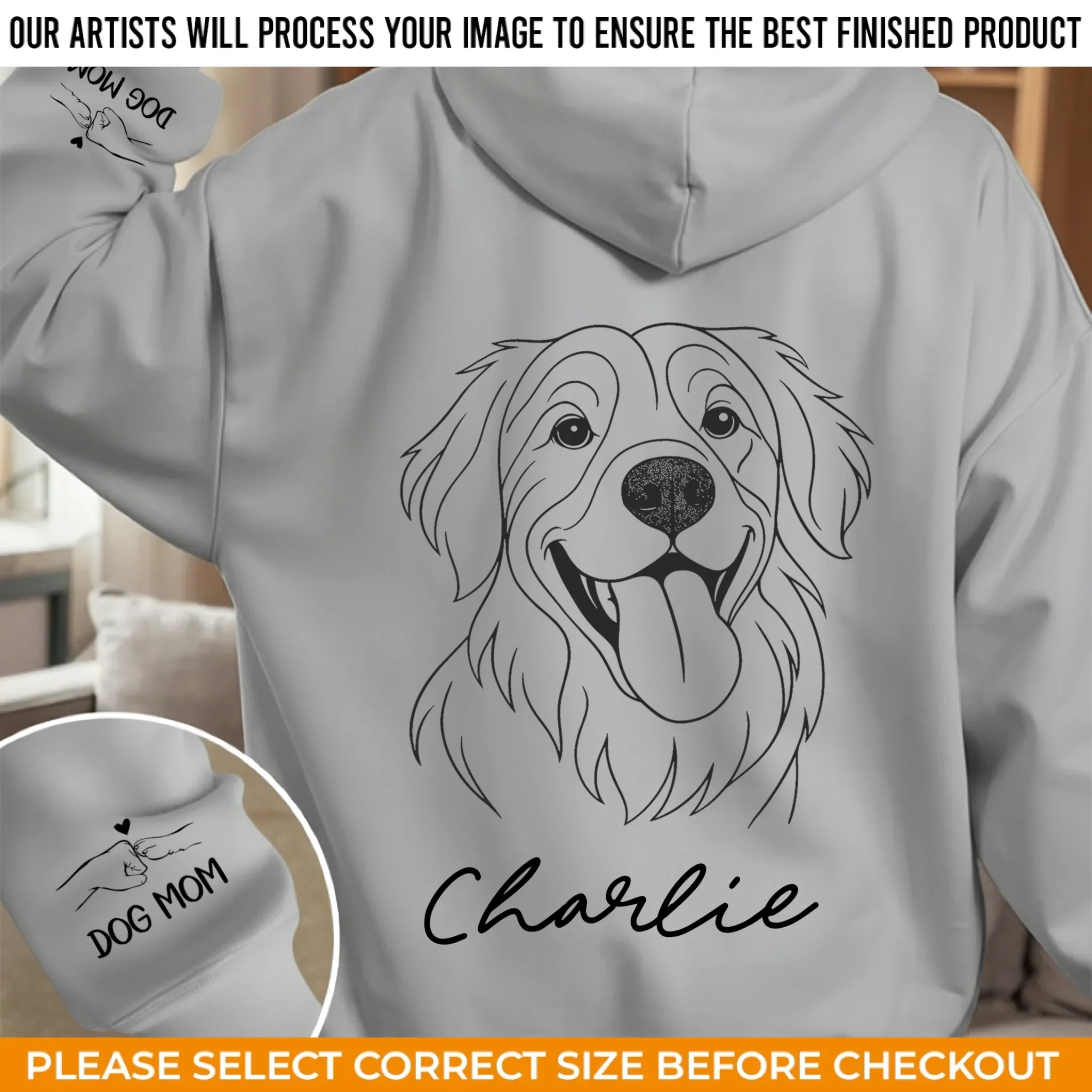 Custom Photo Unisex Sweatshirt, Hoodie With Design On Sleeve - Personalized Birthday Gifts For Dog Lovers, Dog Dad And Mom - Forever My Fur Baby