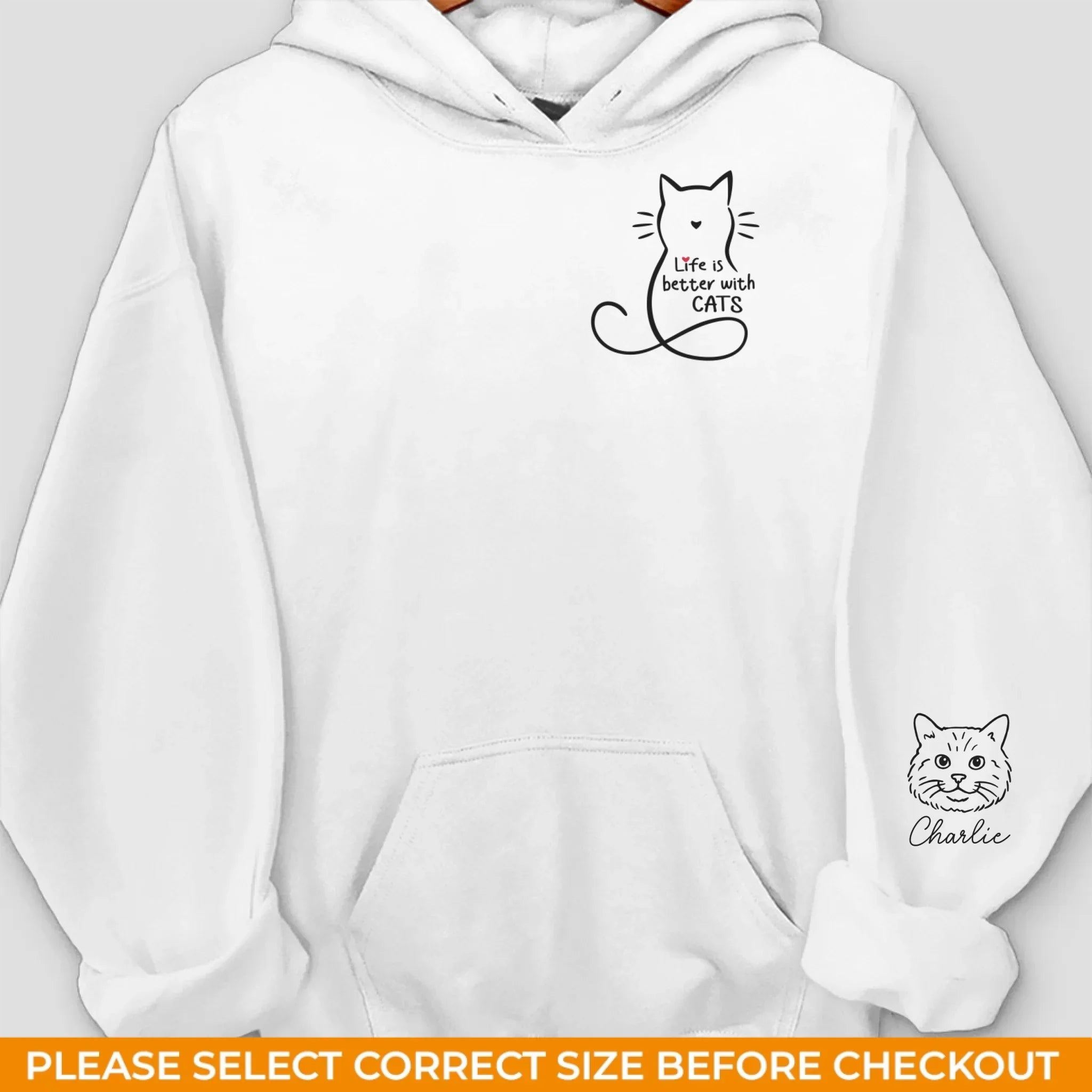 Custom Unisex Sweatshirt, Hoodie With Design On Sleeve - Personalized Christmas Birthday Gifts For Cat Lovers, Cat Mom And Dad - Cats Rule, Humans Drool